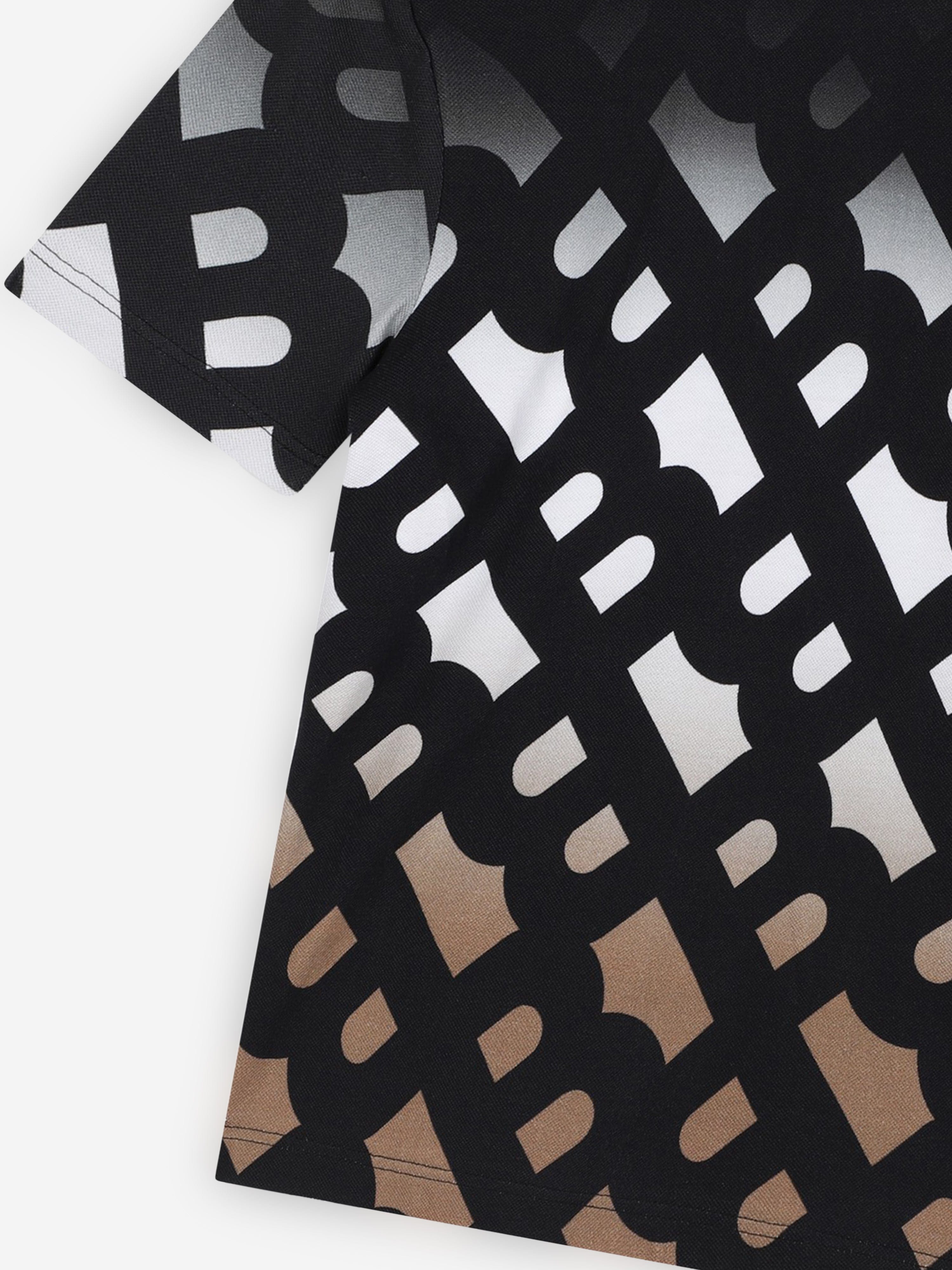 BOSS Boys Monogram Polo Shirt in Black Sale Comfortable