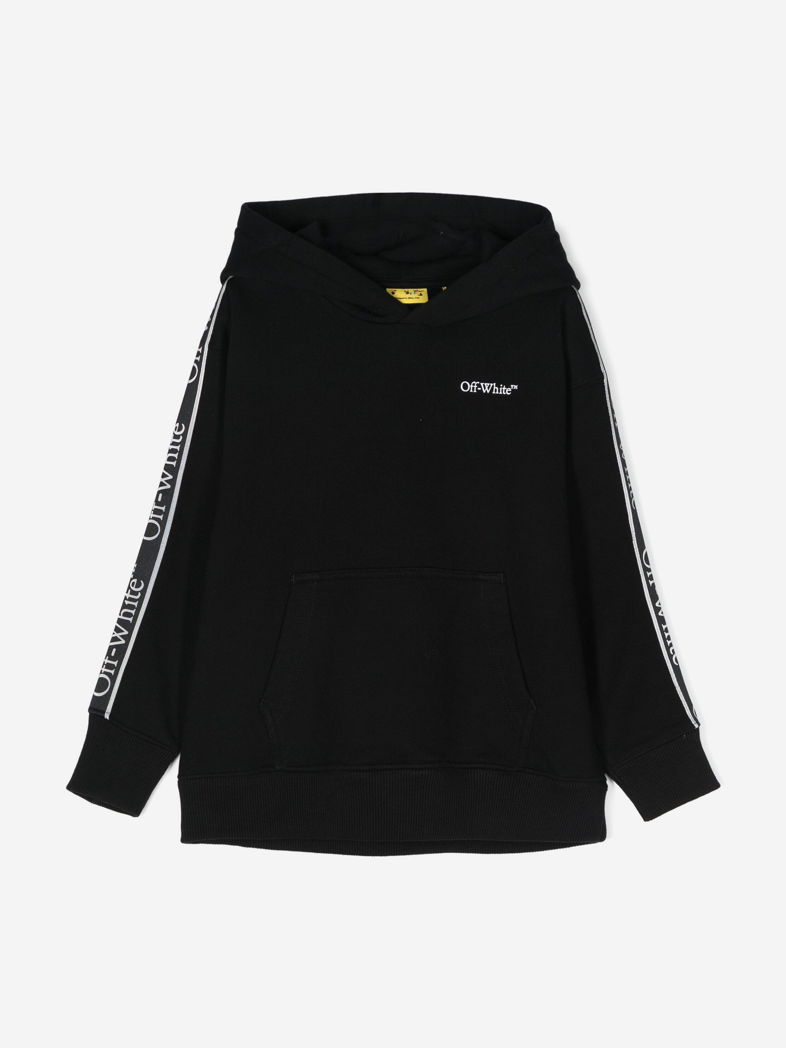 Off-White Boys Bookish Logo Band Hoodie in Black Sale Fake