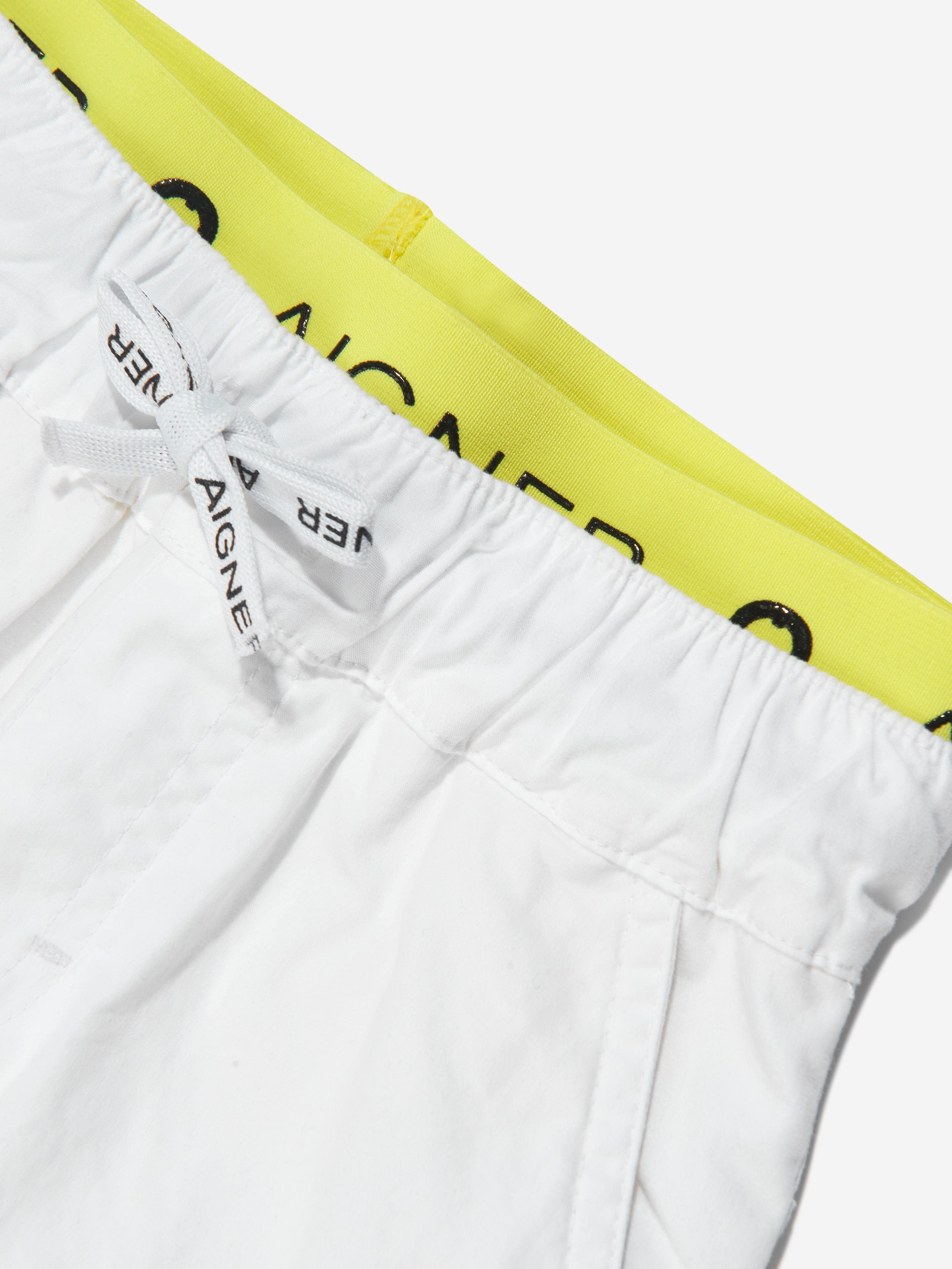 Aigner Boys Embroidered Bermuda Shorts in White Perfect