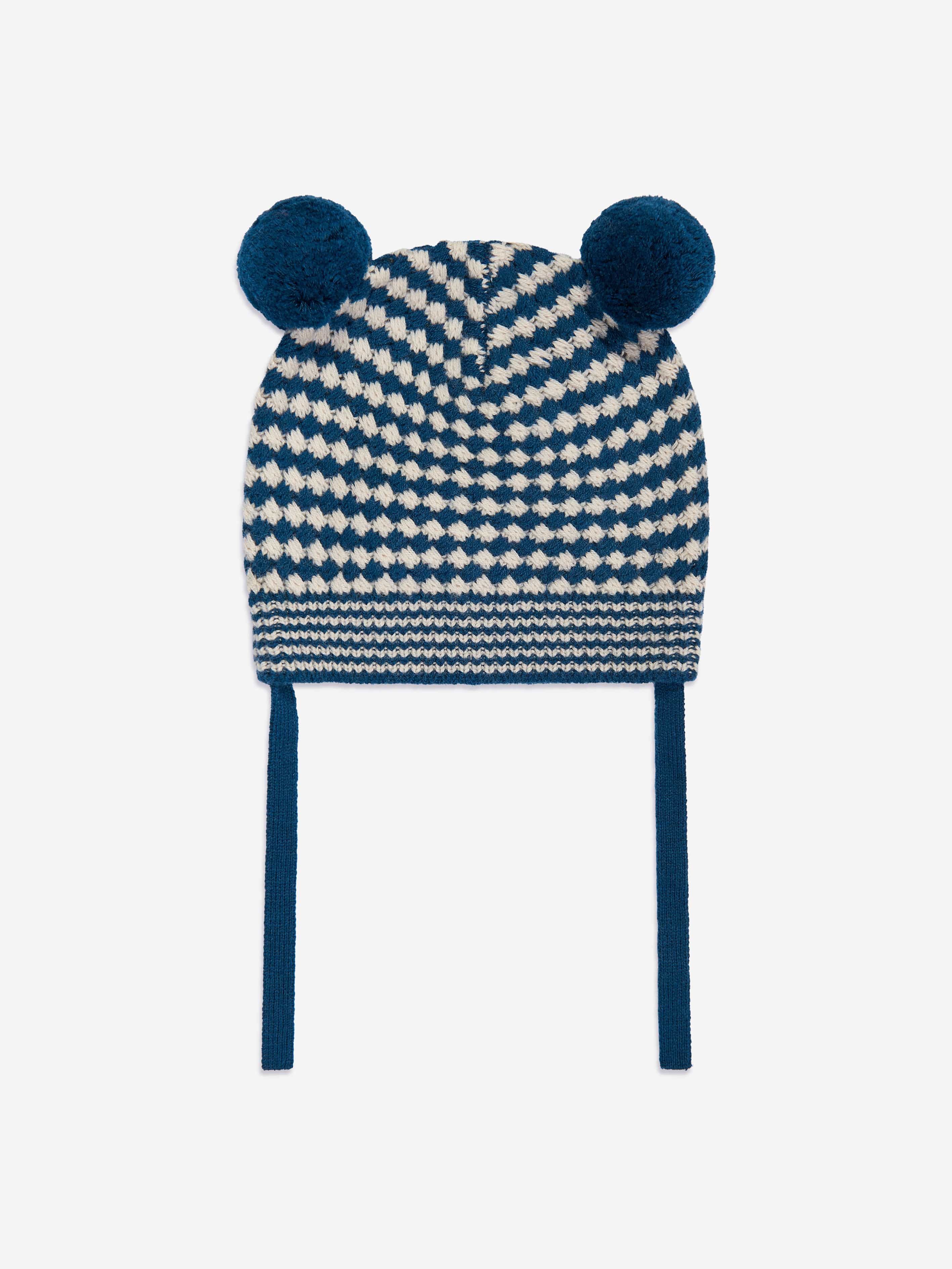 The Bonnie Mob Boys Hazel Chunky Checker Hat in Blue Low Pice Fee Shipping Sale Online