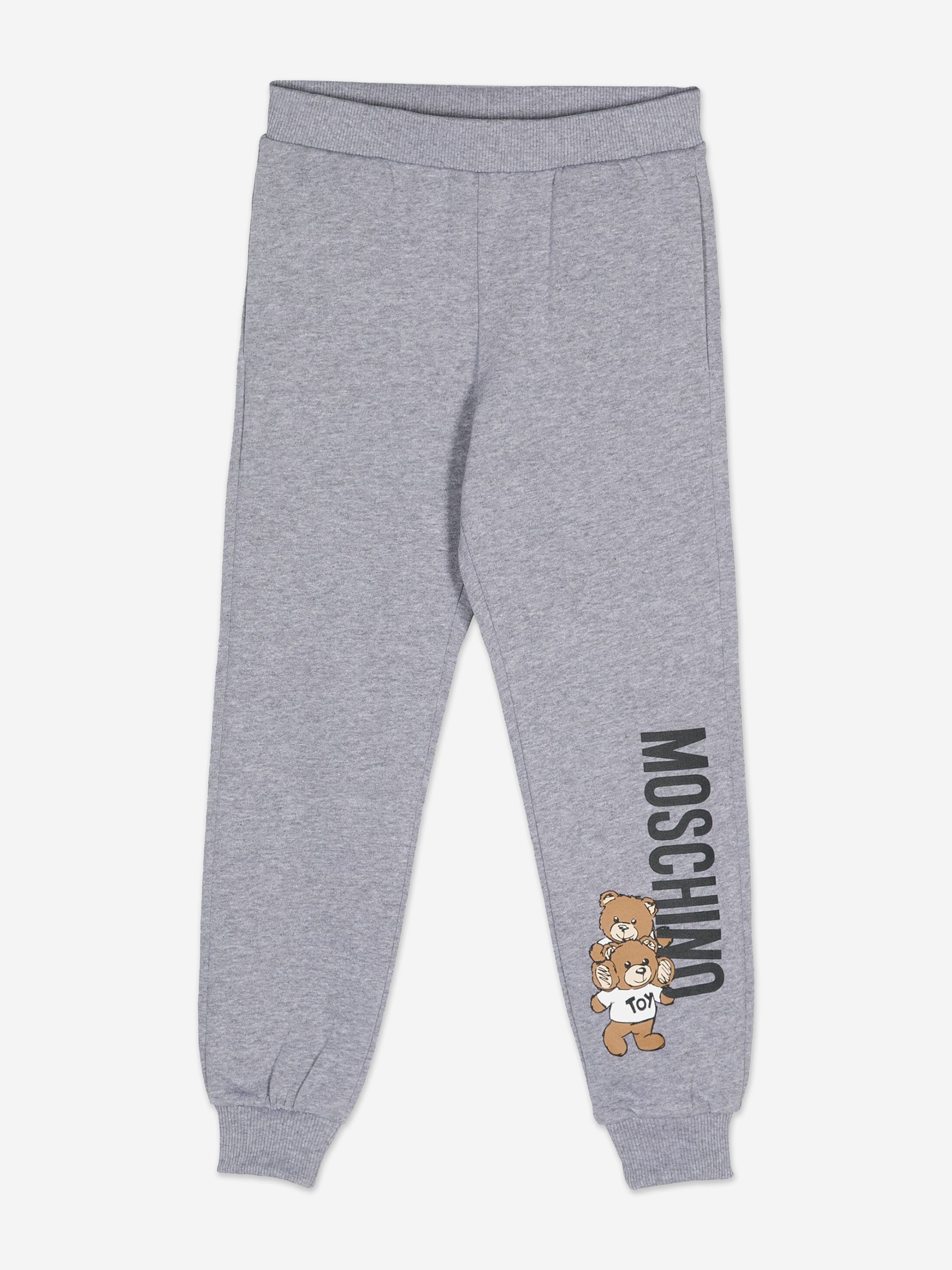 Moschino Kids Teddy Bear Logo Joggers in Grey Free Shipping Discounts