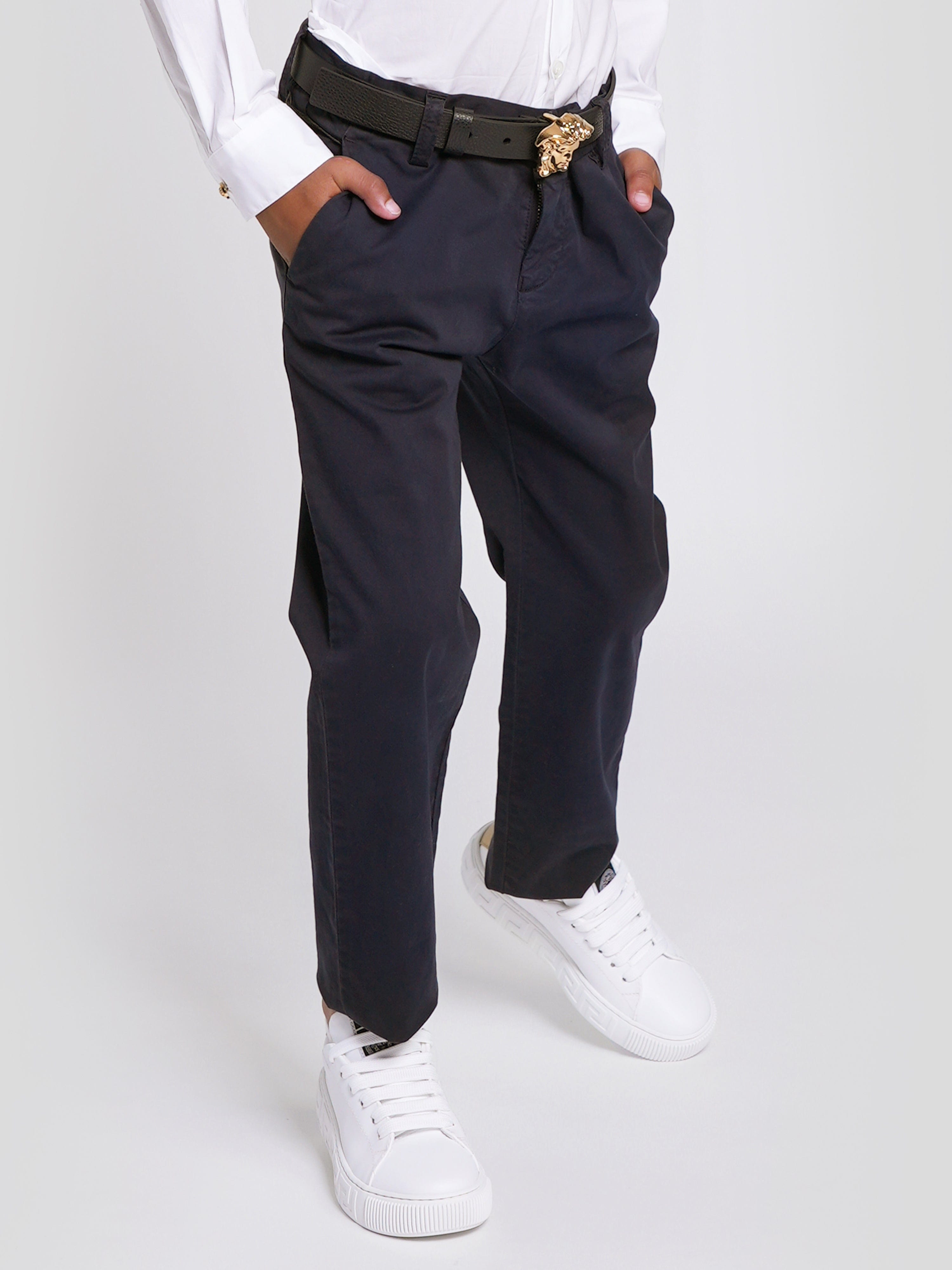 Emporio Armani Boys Branded Trousers in Navy Discount