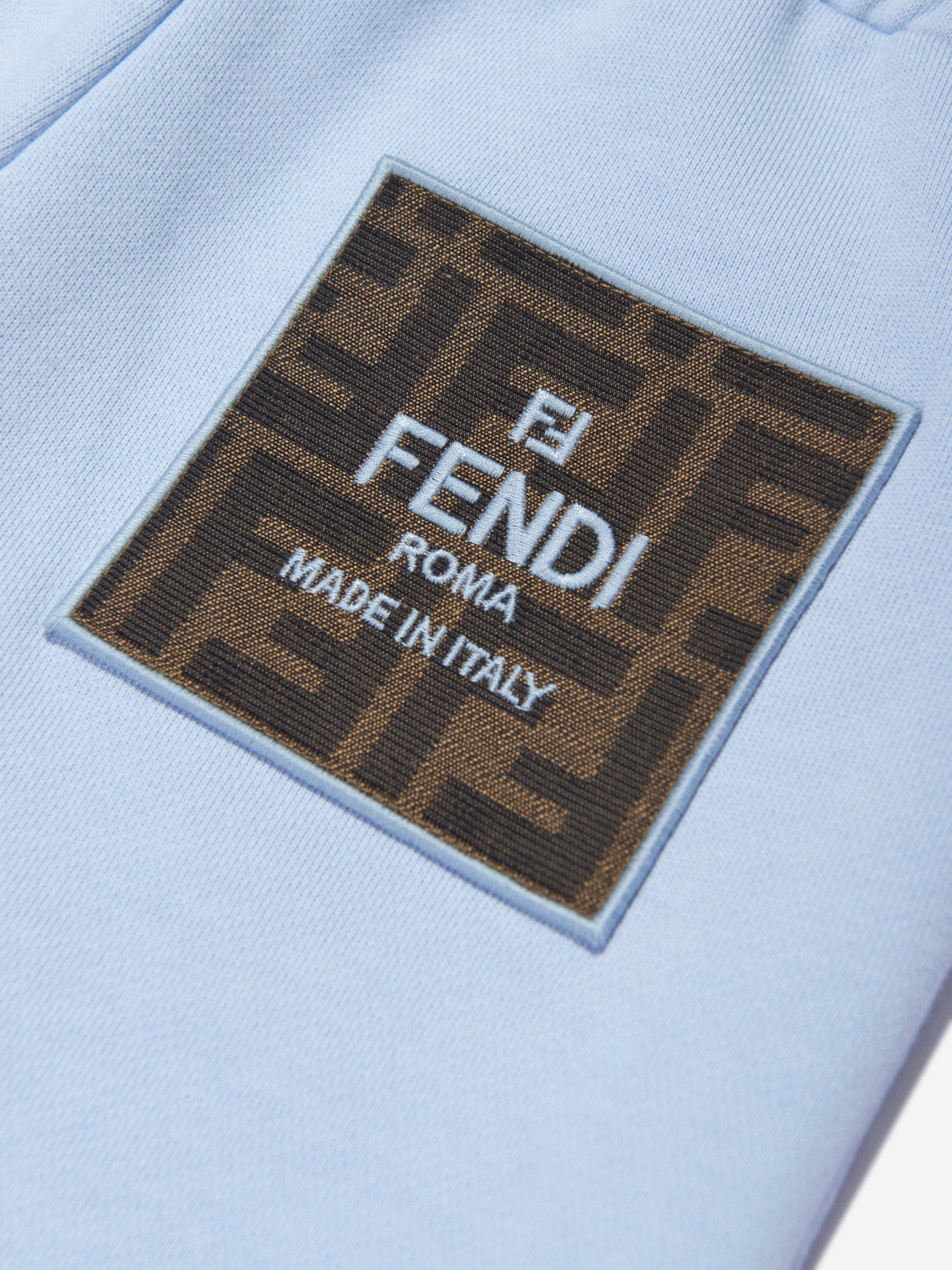 Fendi Kids Logo Joggers in Blue Free Shipping Low Shipping