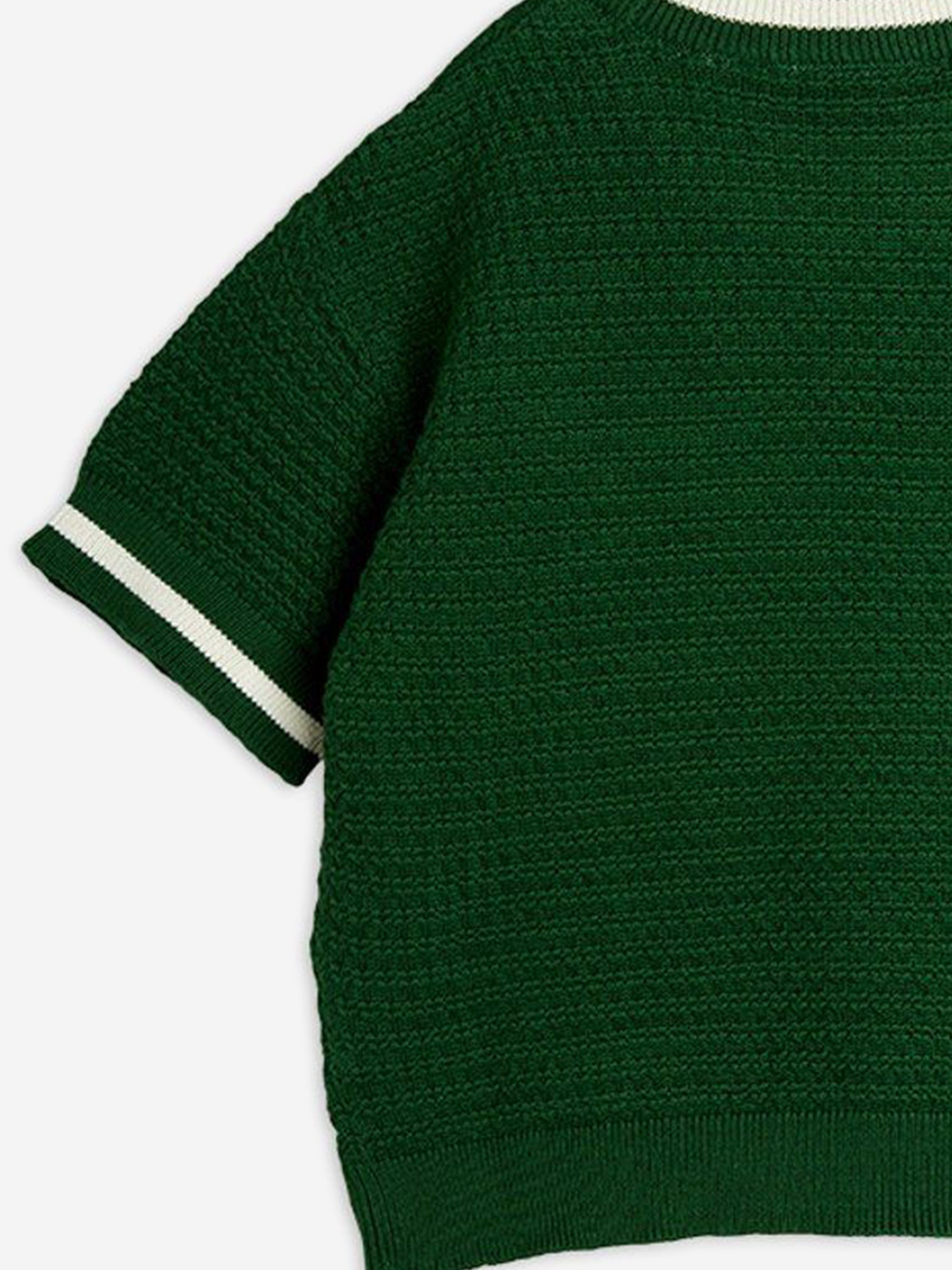 Kids Lizard Patch Crochet Knit T-Shirt in Green Brand New Unisex Sale Online