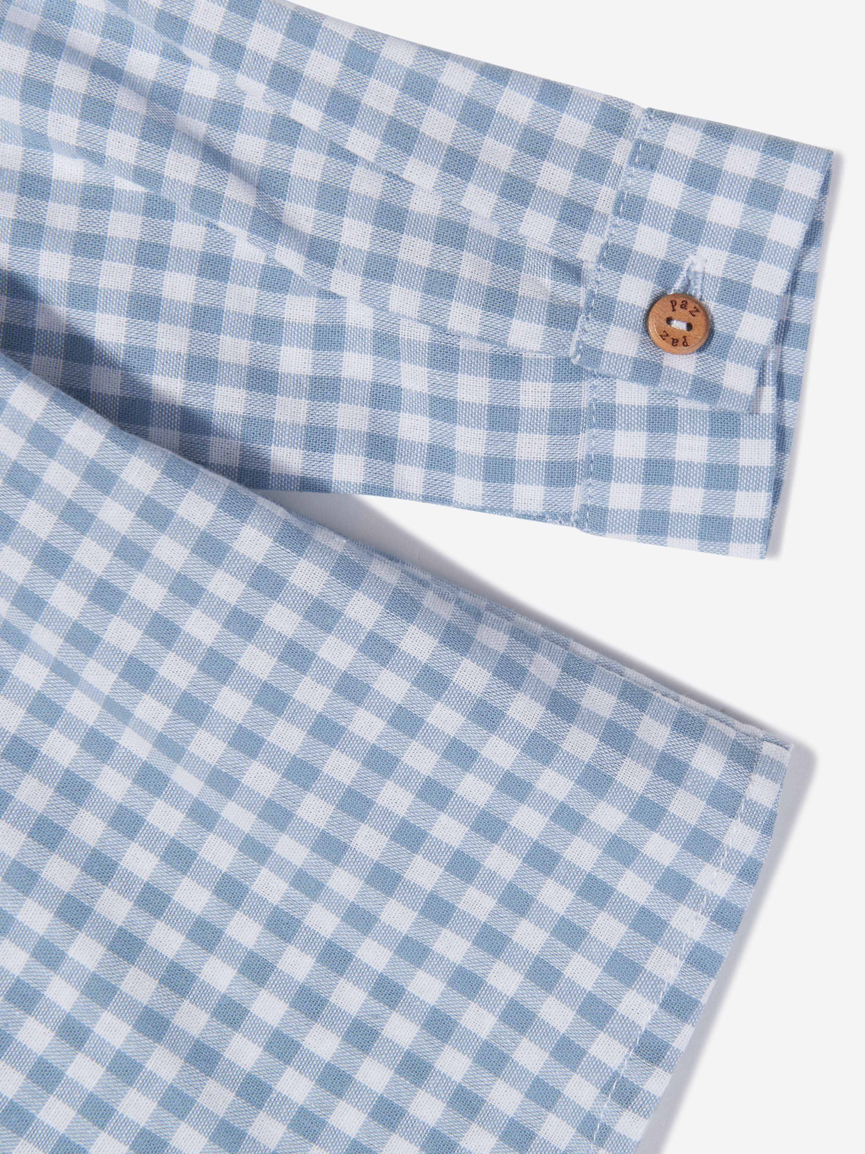 Paz Rodriguez Boys Check Shirt in Blue How Much