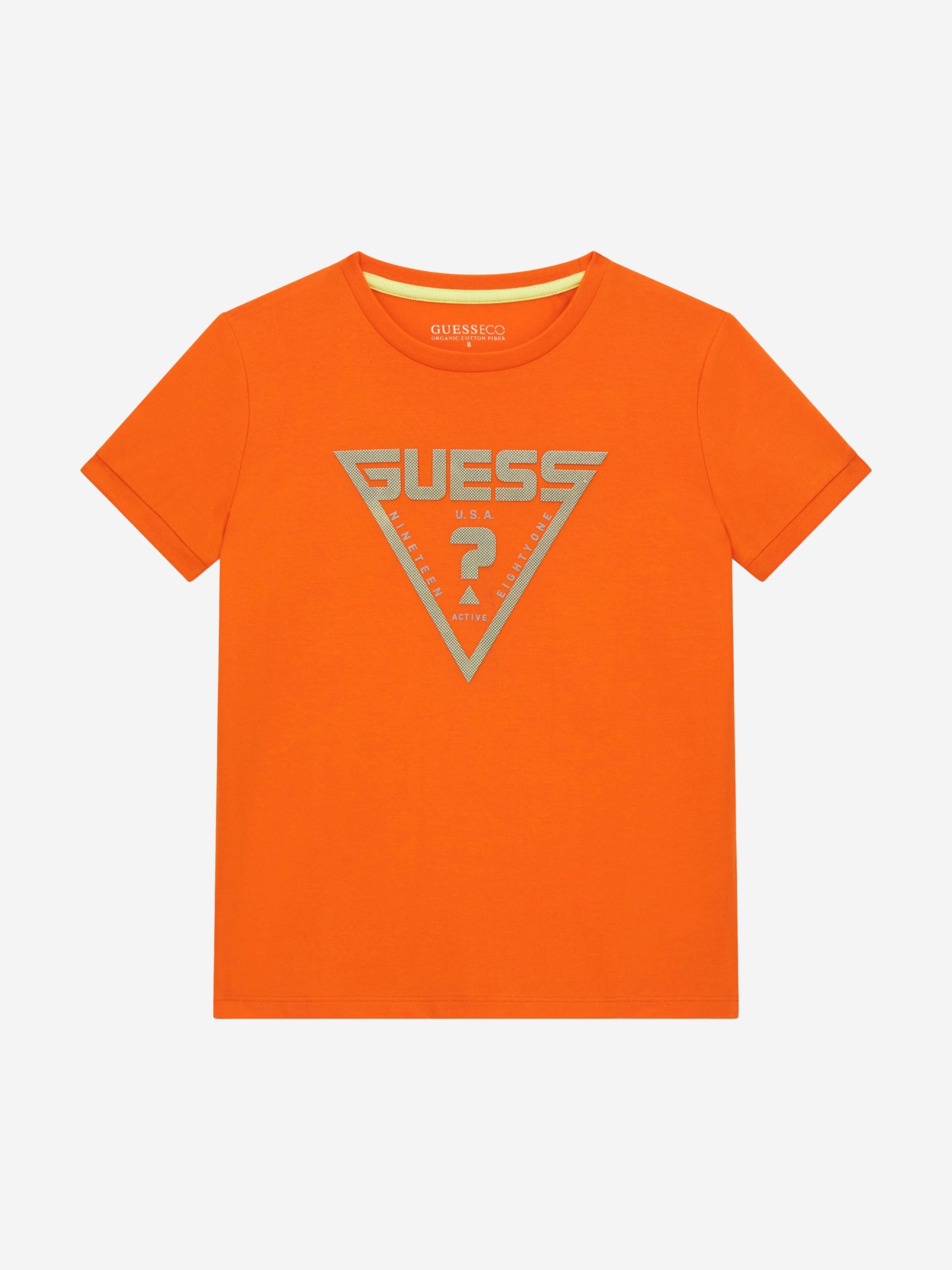 Guess Boys Logo T-Shirt in Orange Clearance Factory Outlet