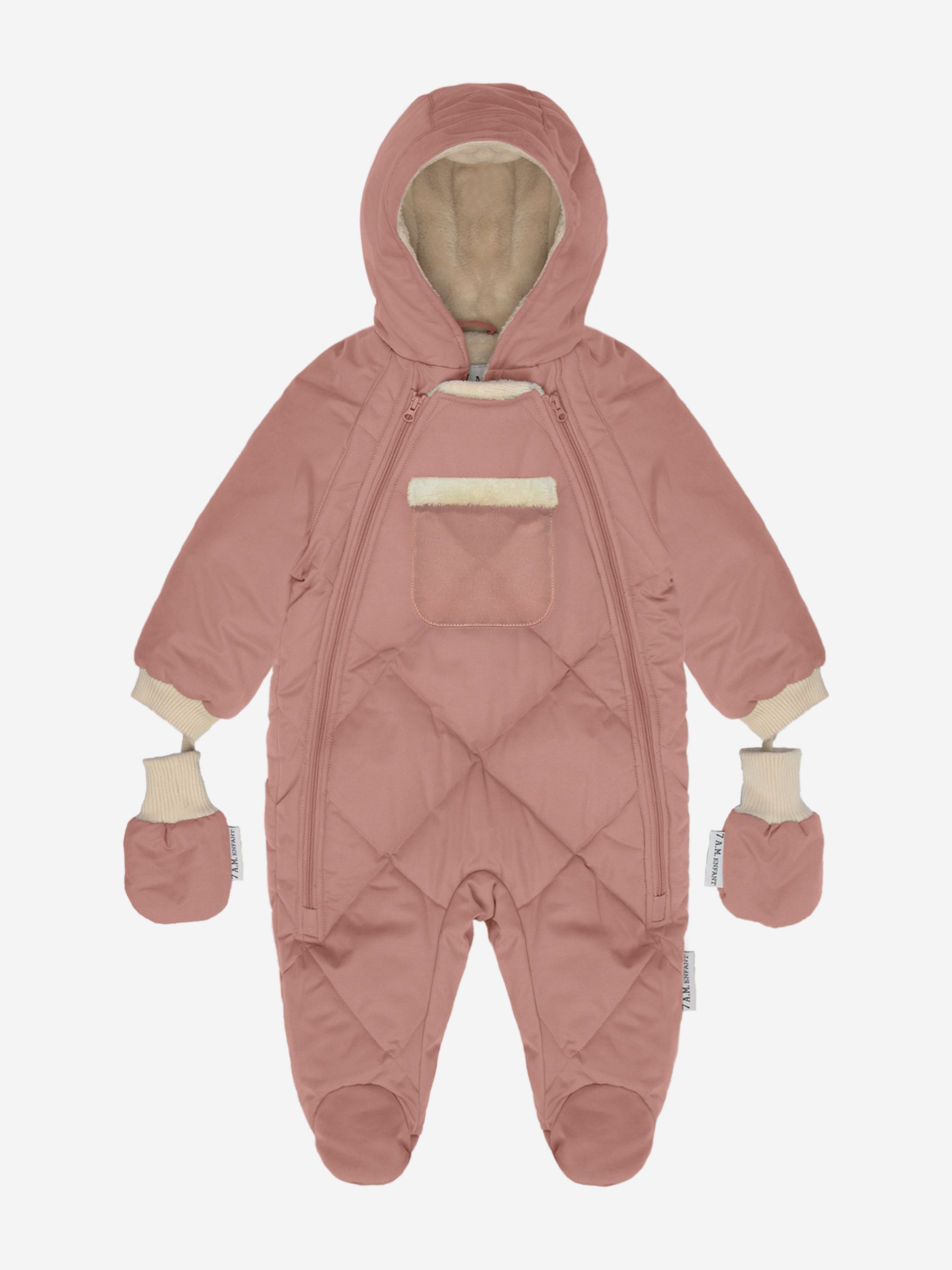7AM Enfant Baby Girls Snowsuit-Benji in Pink Cheap Low Pice