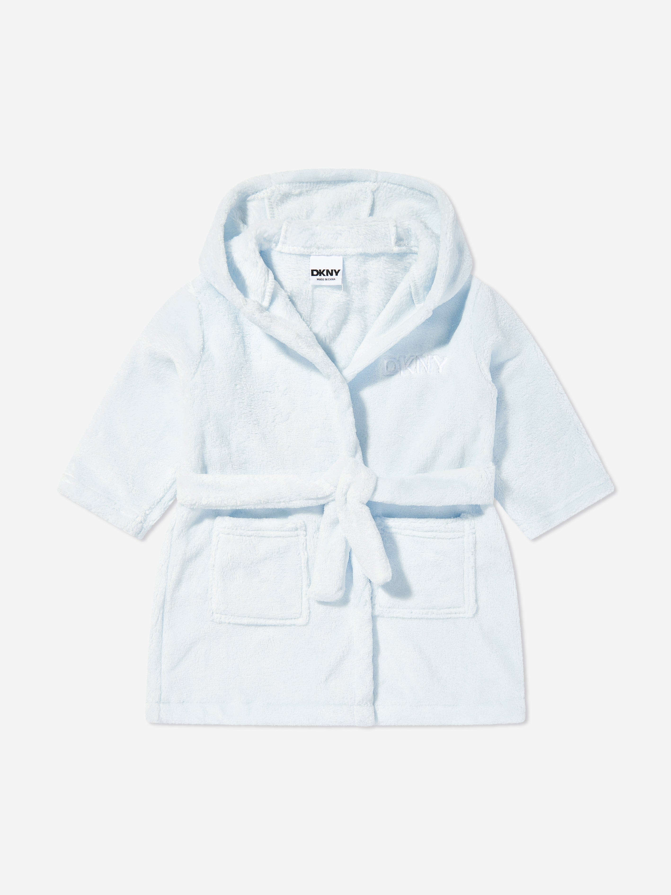 DKNY Baby Boys Logo Bathrobe in Blue Discount Wiki