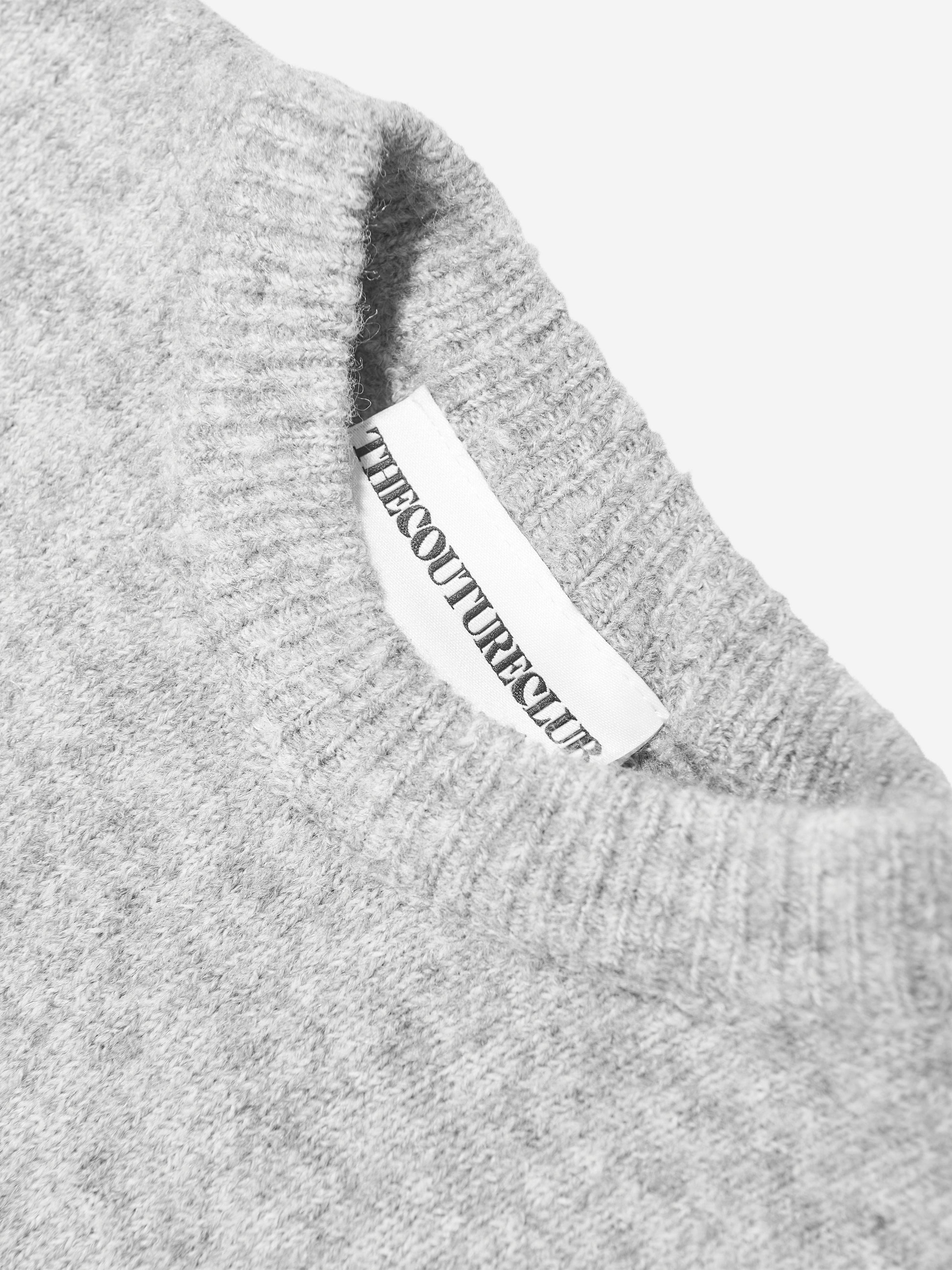 The Couture Club Kids Fluffy Knit Emblem Jumper in Grey Official Site Sale Online