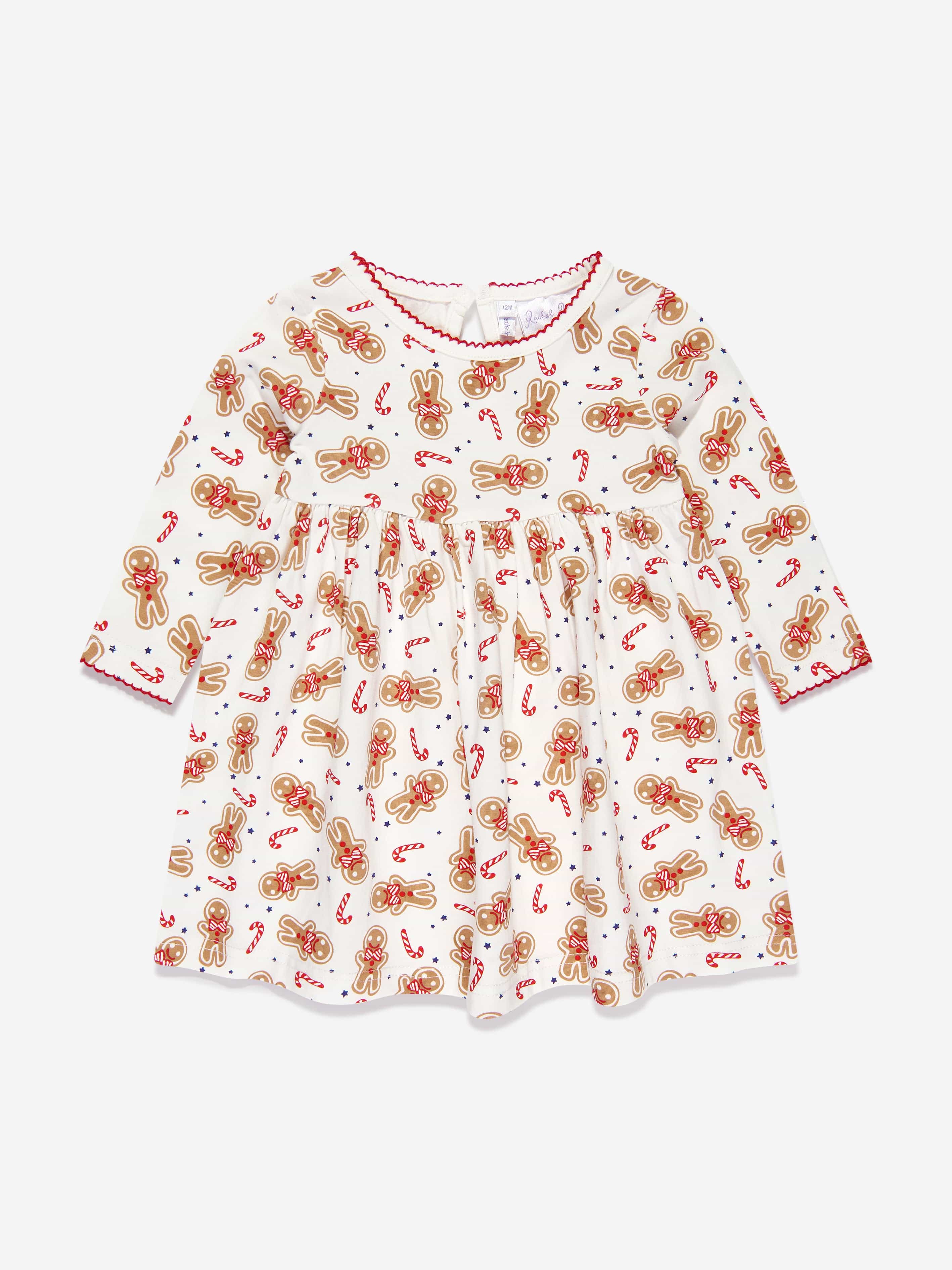 Rachel Riley Baby Girls Gingerbread Jersey Dress in White Cheap Sale Store