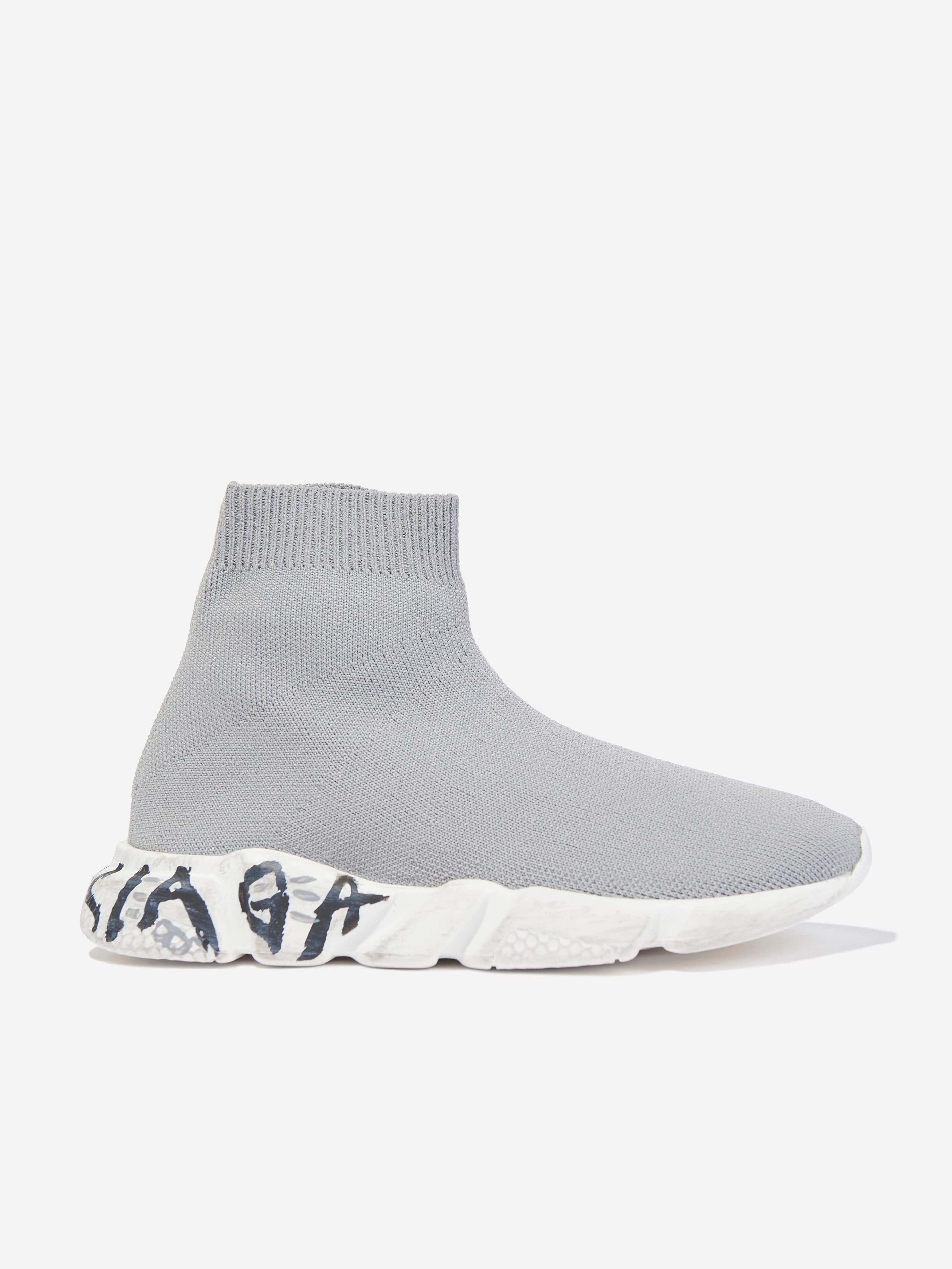 Balenciaga Kids Sole Graffiti Speed Trainers in Grey The Cheapest For Sale
