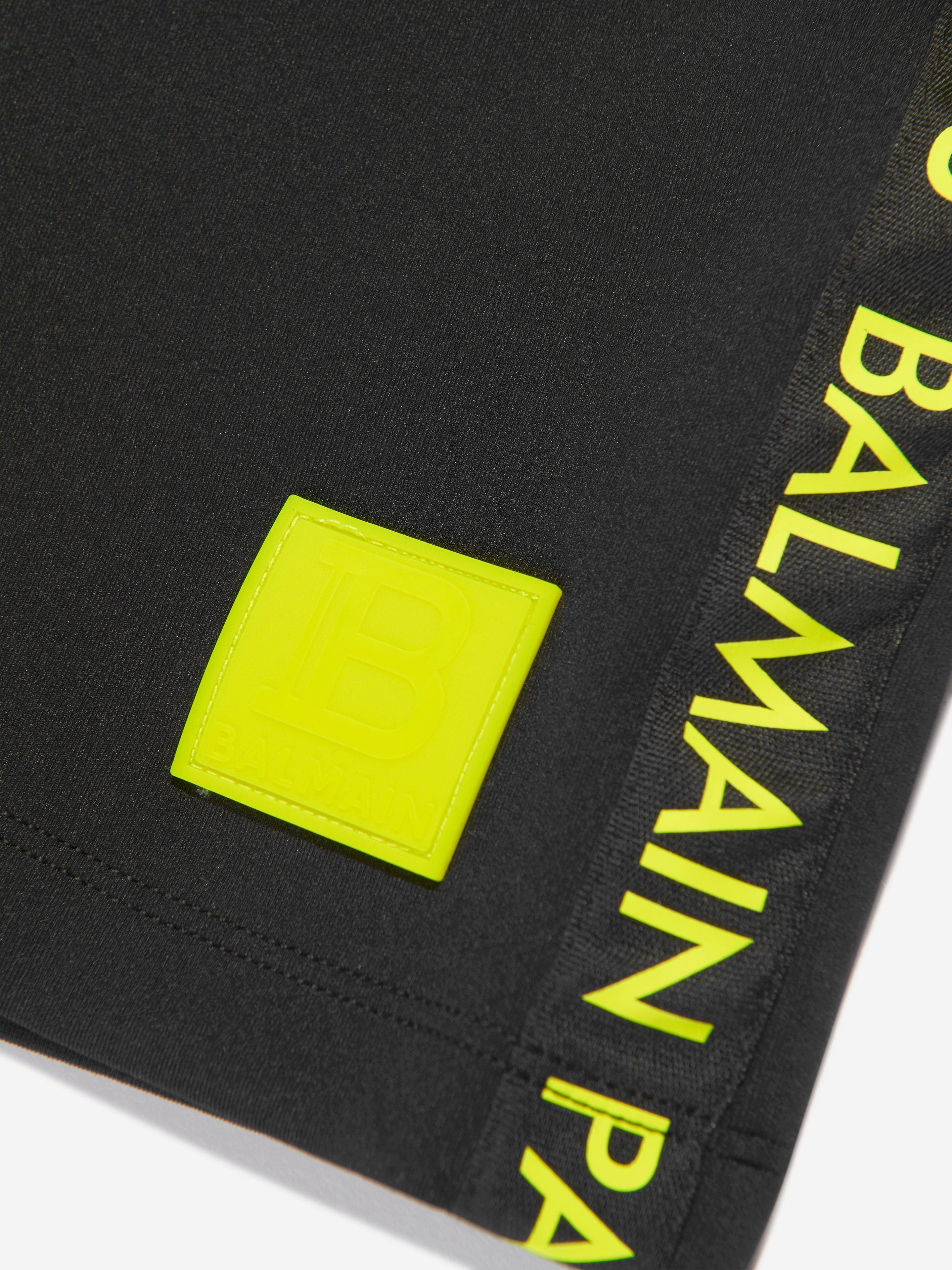 Balmain Boys Logo Jersey Shorts in Black Nicekicks