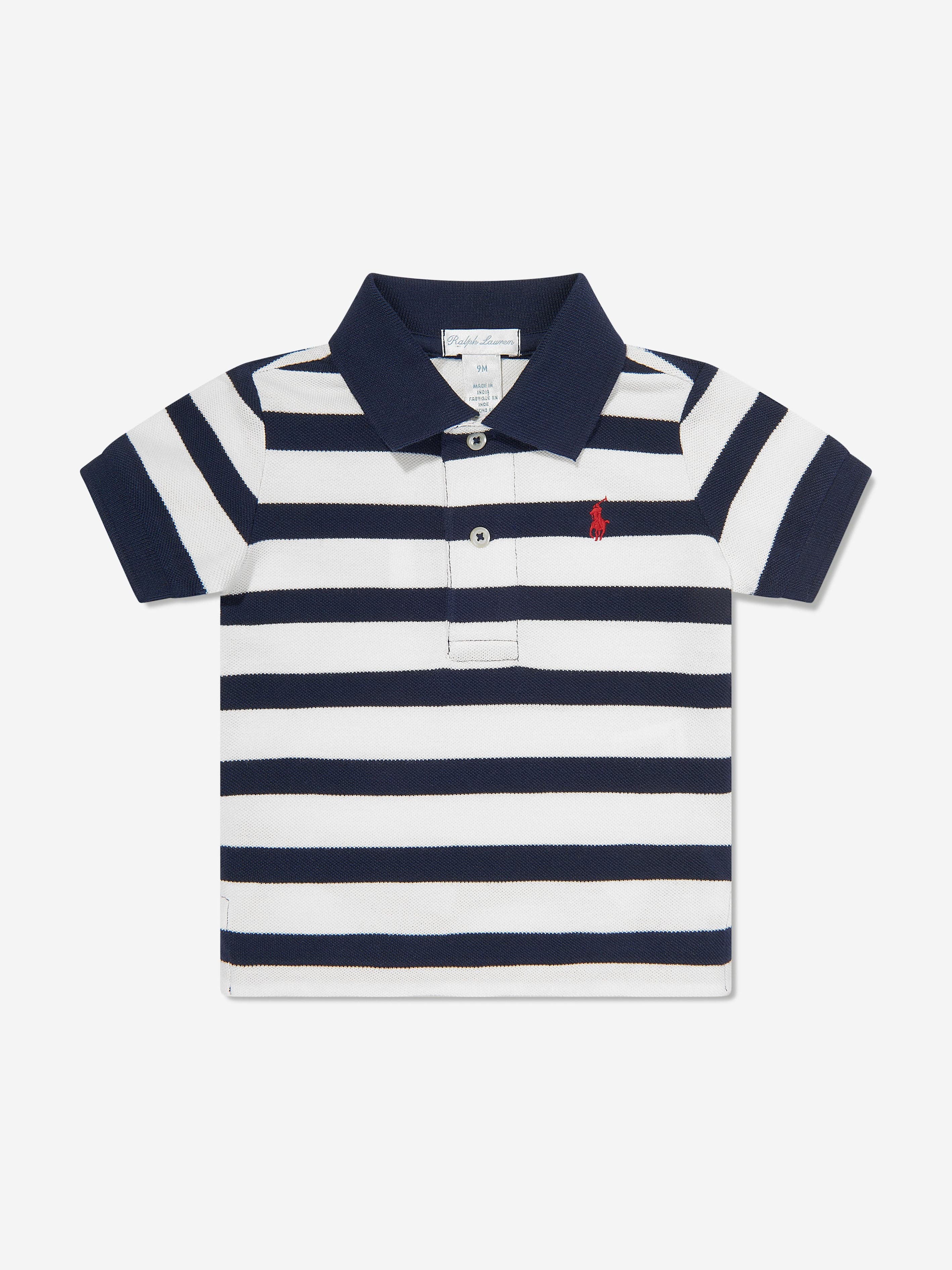 Boys Striped Polo Shirt in Navy Pictures Cheap Online