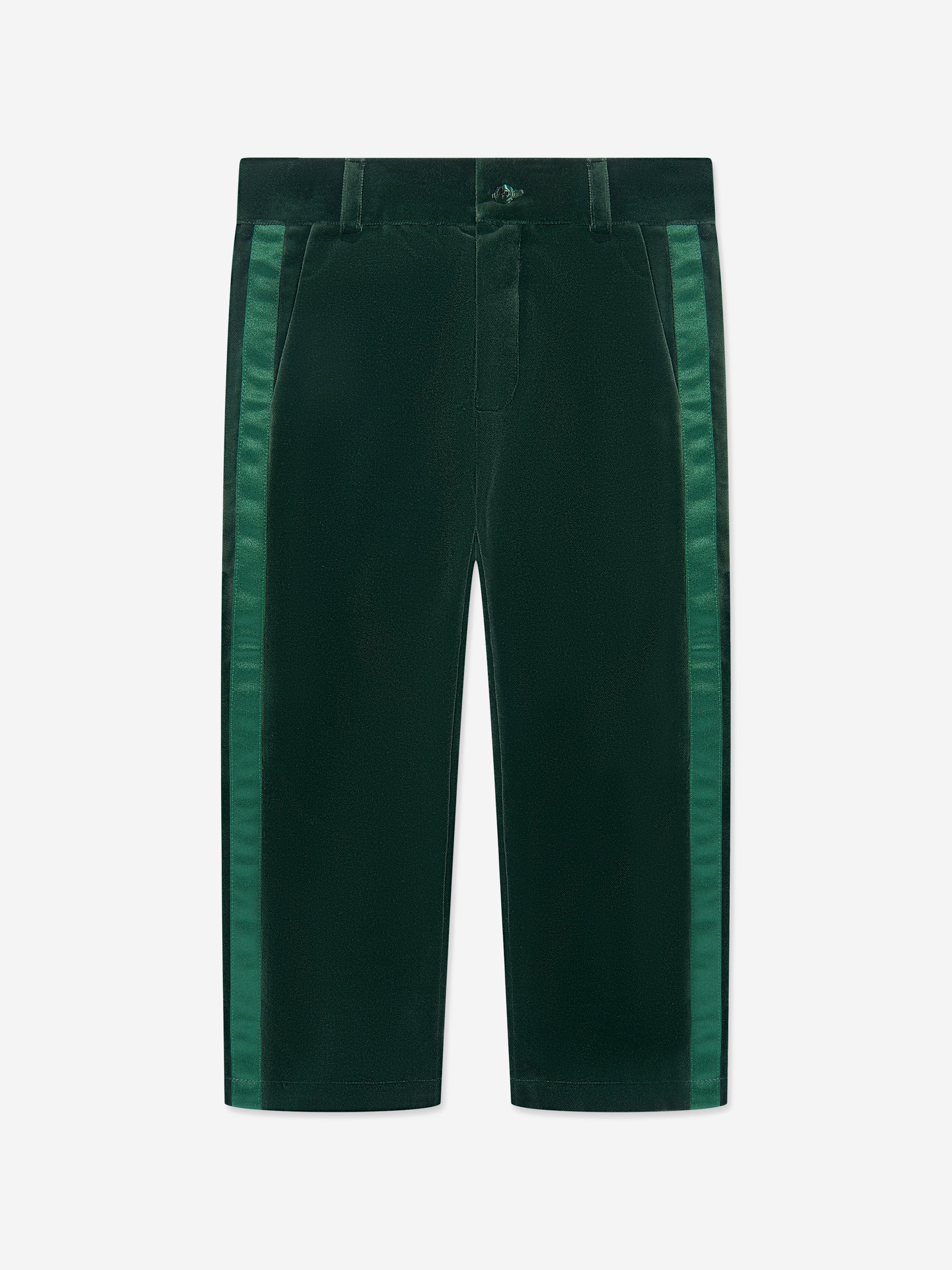 Patachou Boys Cotton Trousers in Green Low Pice Cheap Online