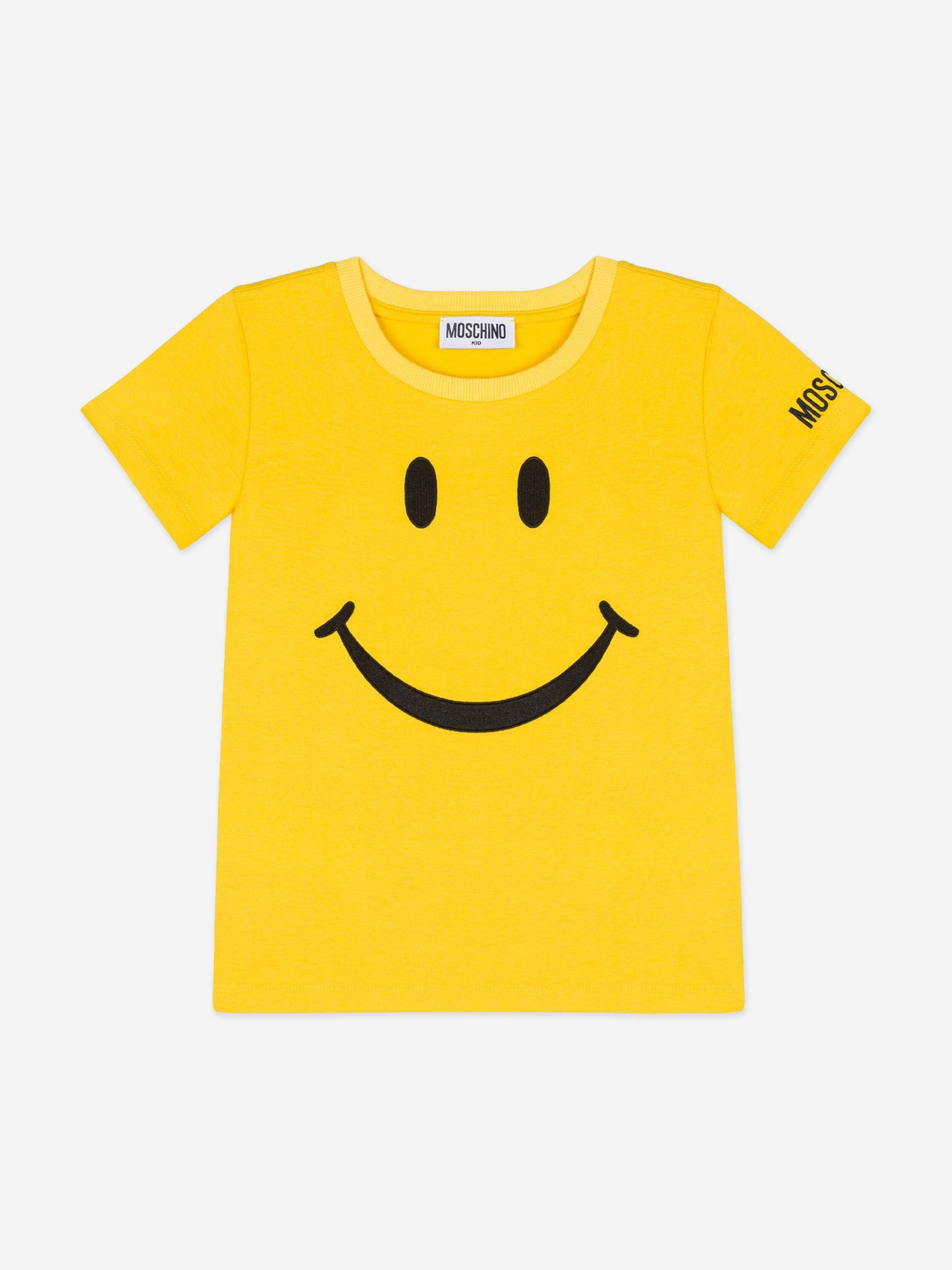 Moschino Kids Smiley Face T-Shirt in Yellow Order Cheap Pice
