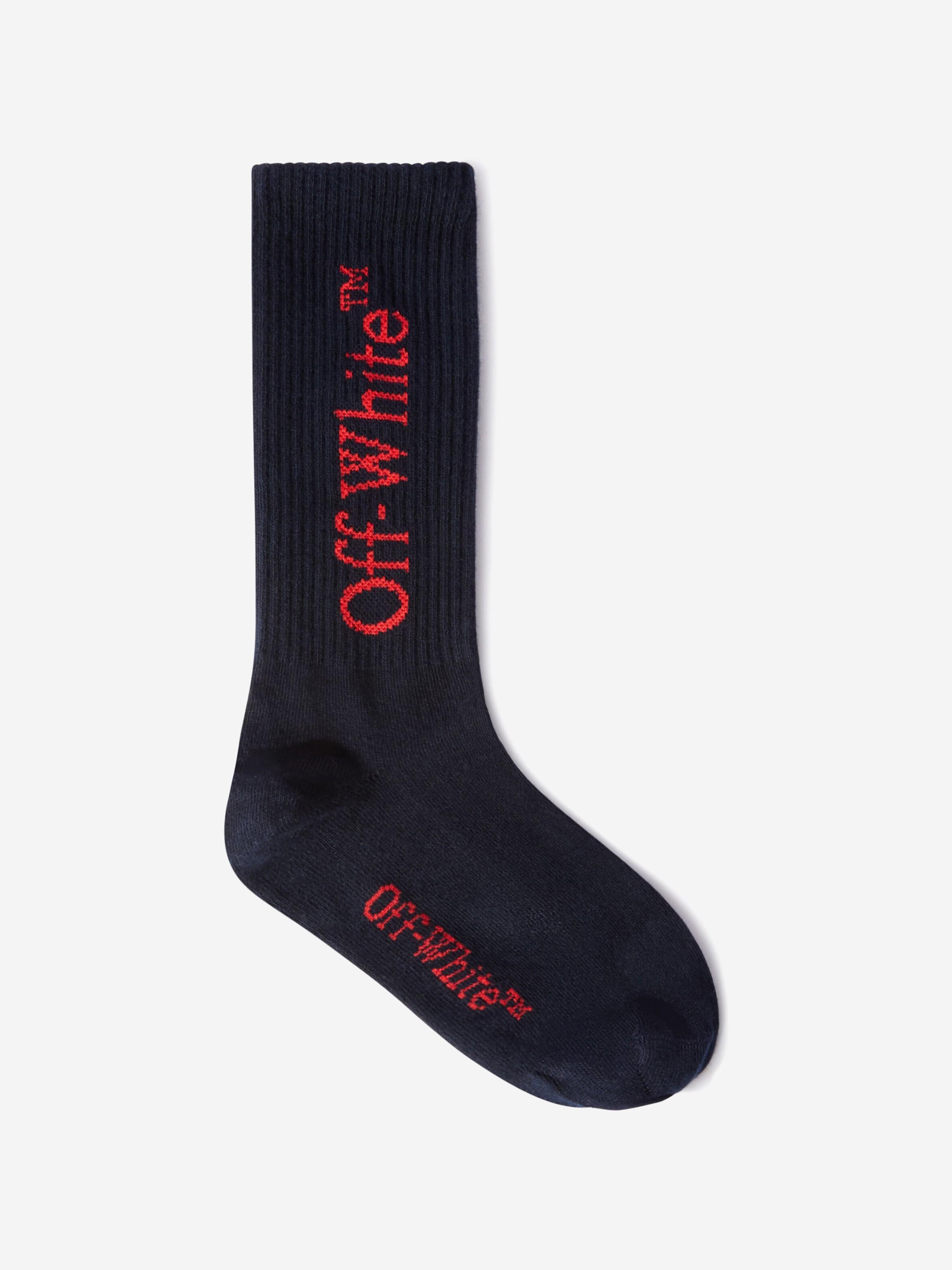Off-White Kids Bookish Logo Socks in Black Low Cost