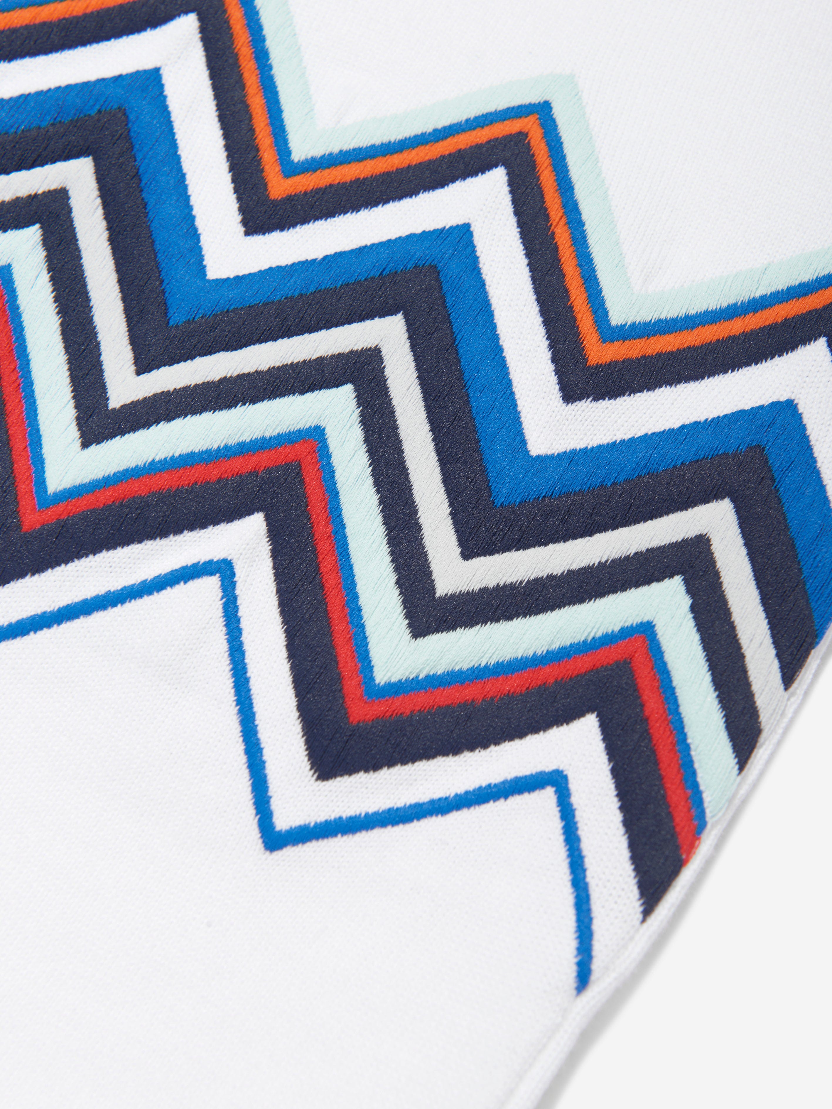 Missoni Boys Zigzag Knit Polo Shirt in White Recommend Online