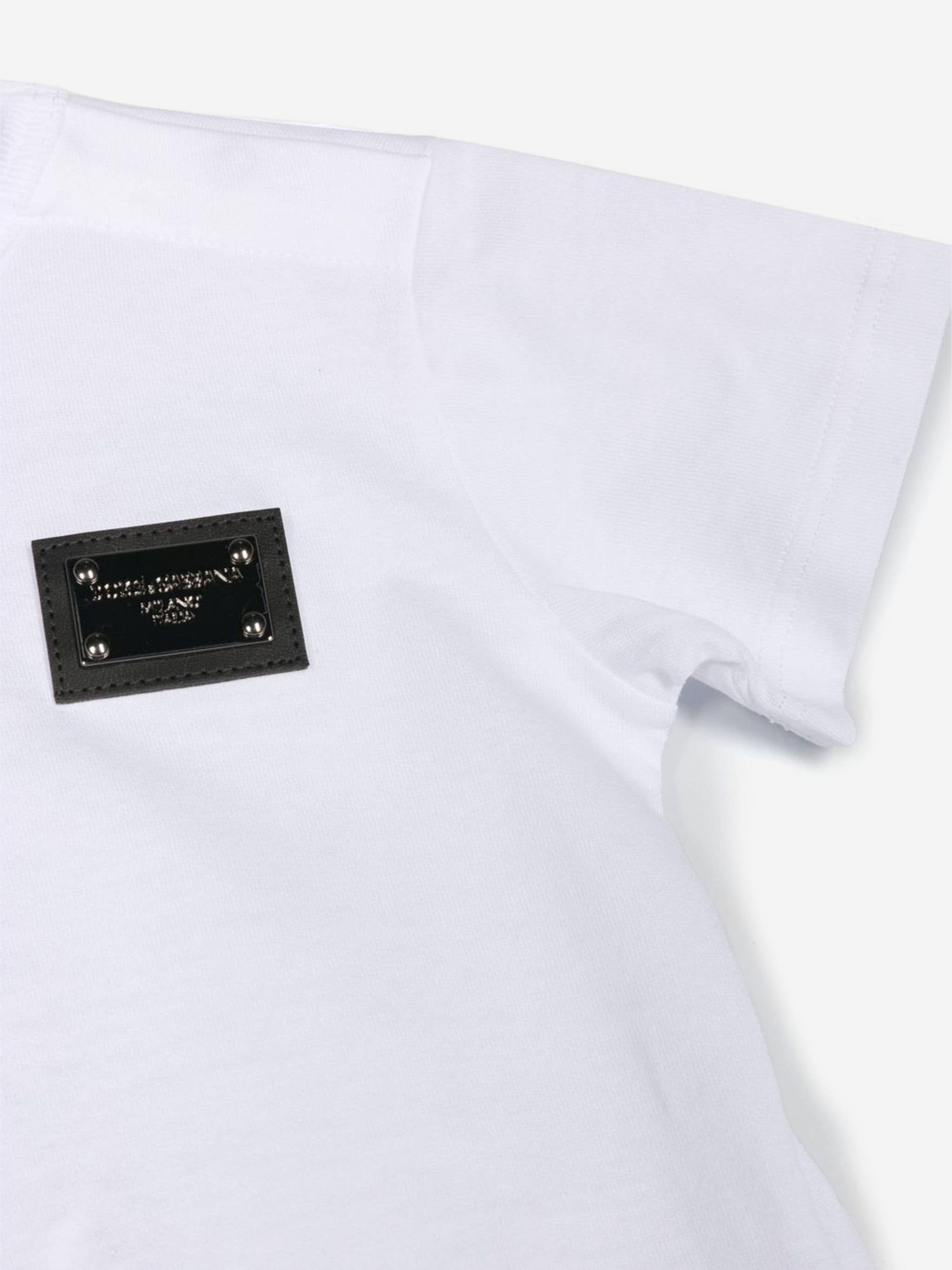 Dolce & Gabbana Baby Boys Logo T-Shirt in White Cheap Sale Outlet Locations