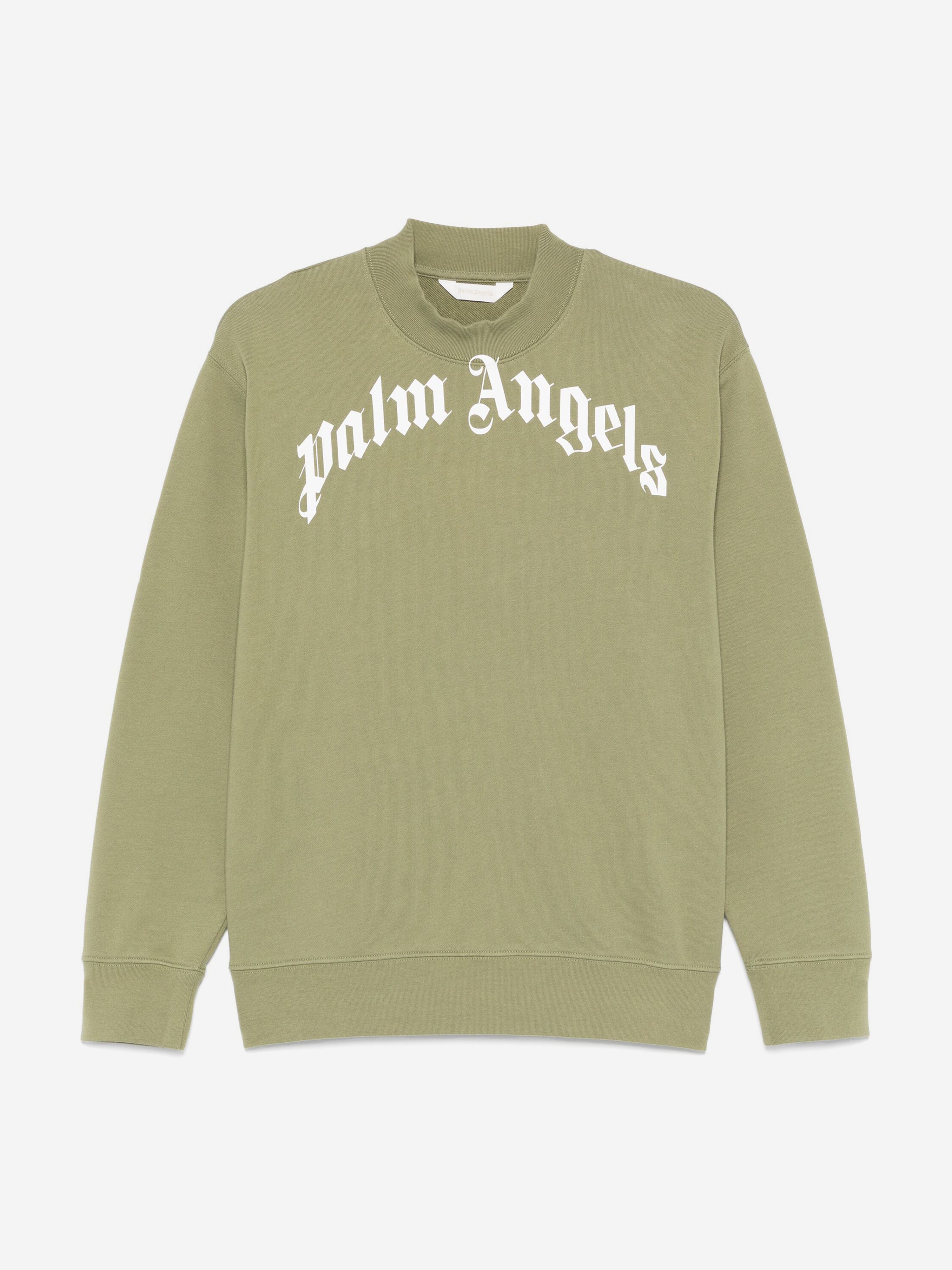 Palm Angels Kids Classic Curved Logo Sweatshirt in Green 2025 New Sale Online