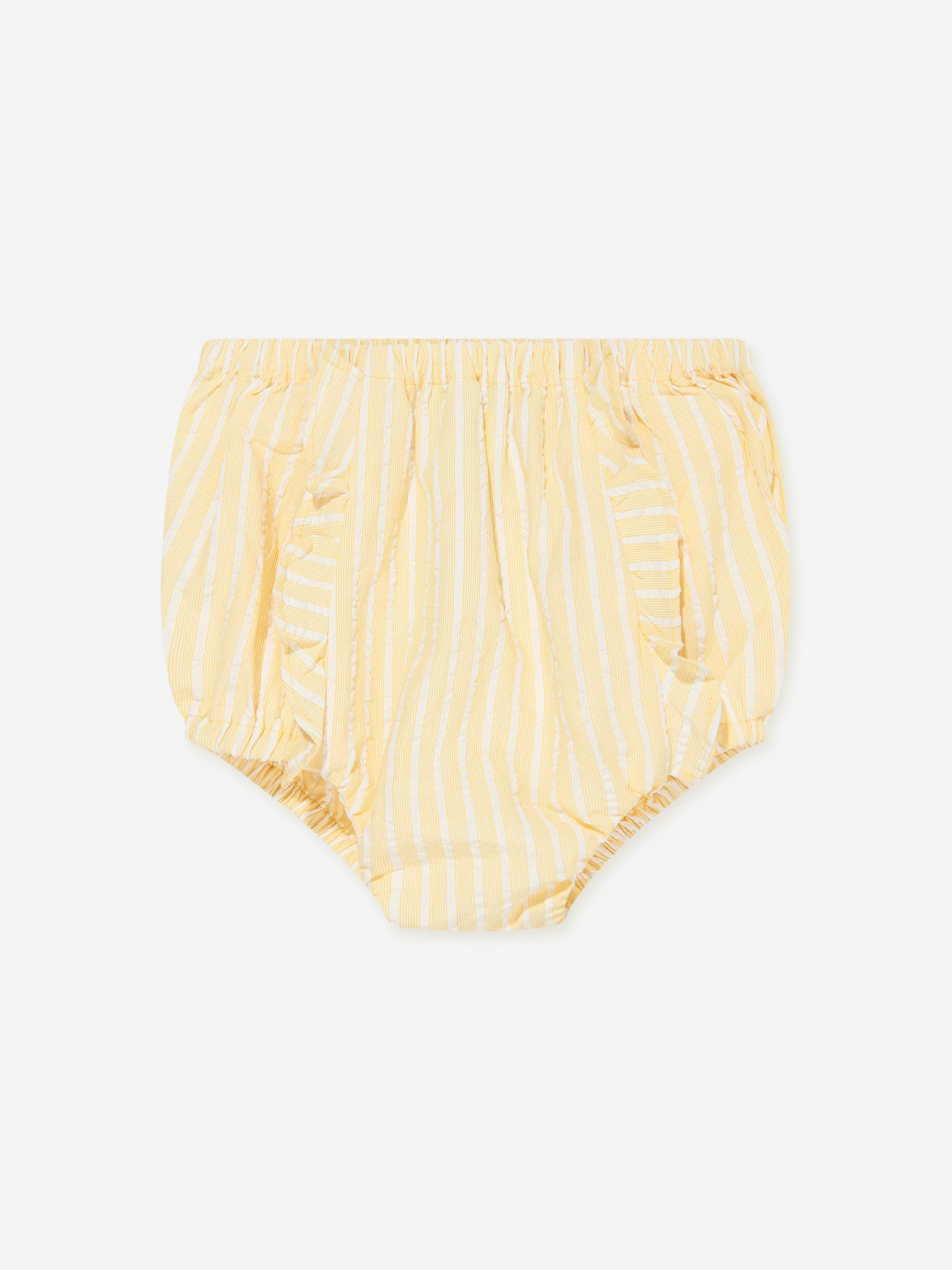 Emporio Armani Baby Girls Striped Short Set in Yellow Free Shipping Shop For