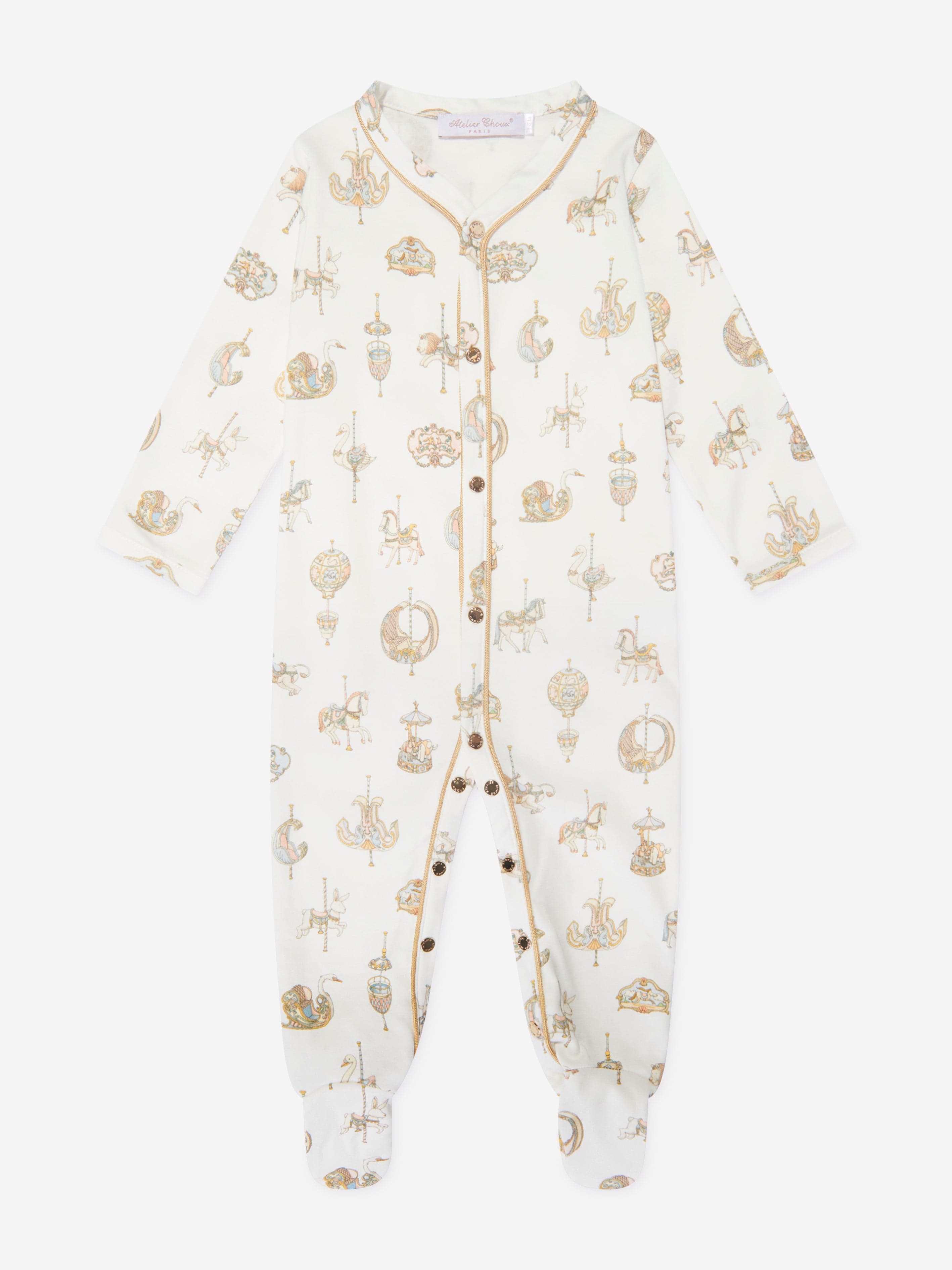 Atelier Choux Baby Carousel Classic Playsuit in White Cheap Pices Authentic