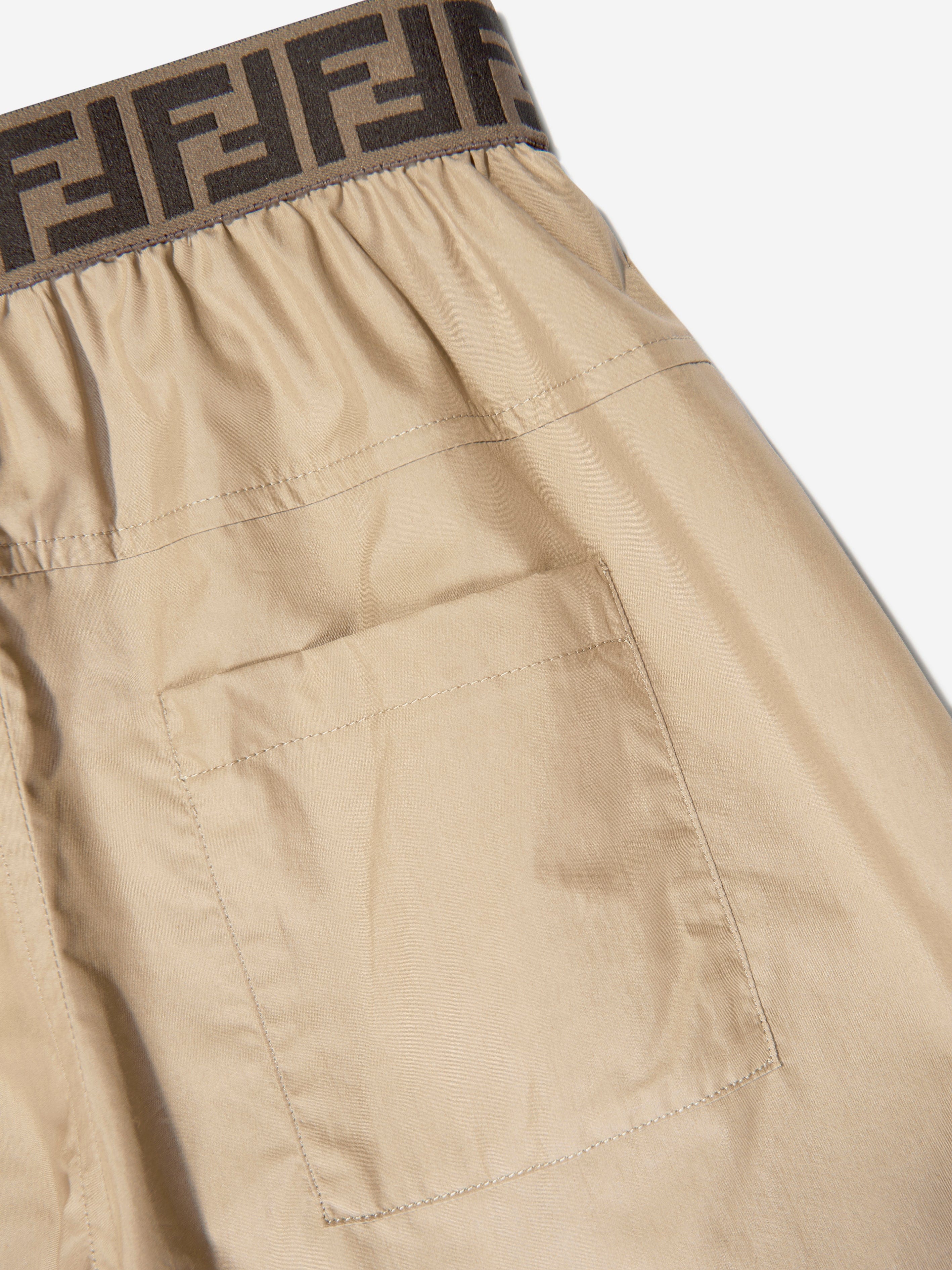 Fendi Girls Wide Leg Trousers in Beige Outlet Great Deals