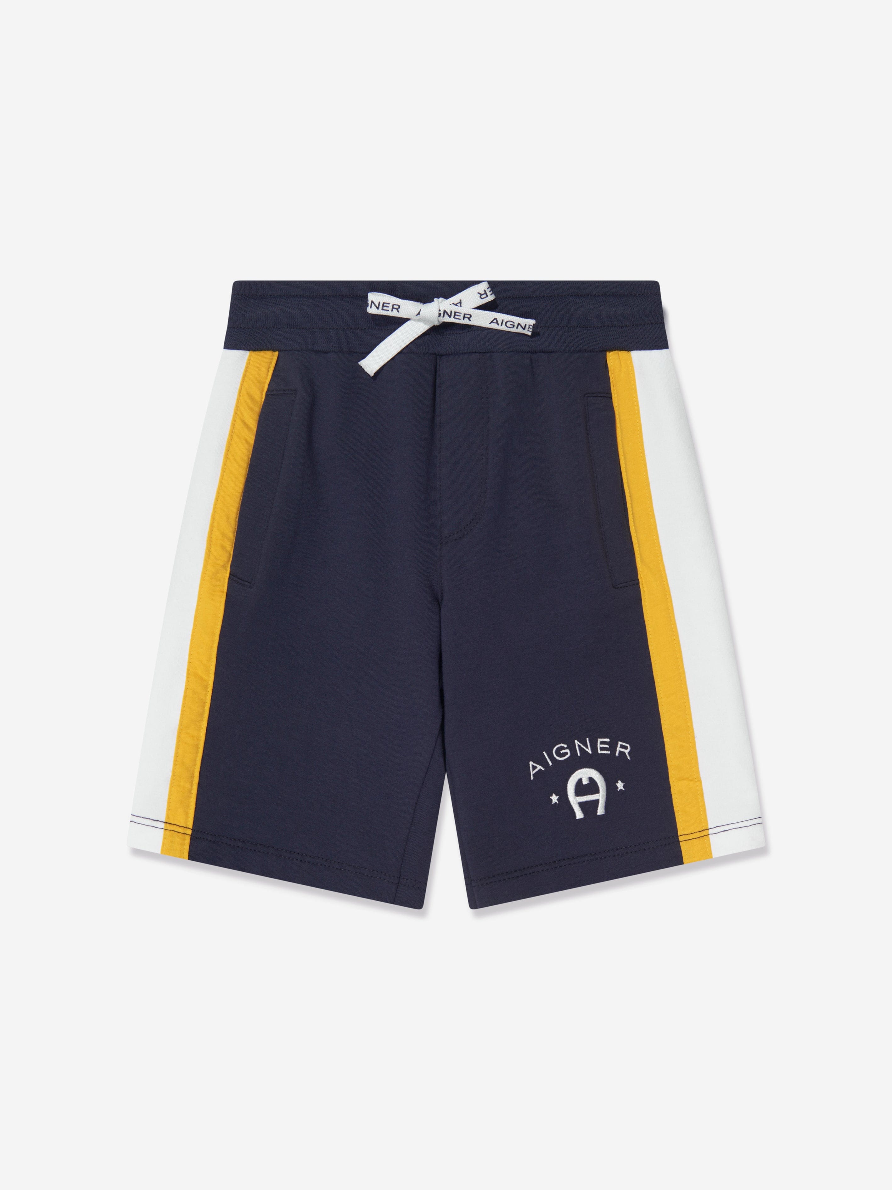 Aigner Boys Logo Bermuda Shorts in Navy Cheap Sale Store