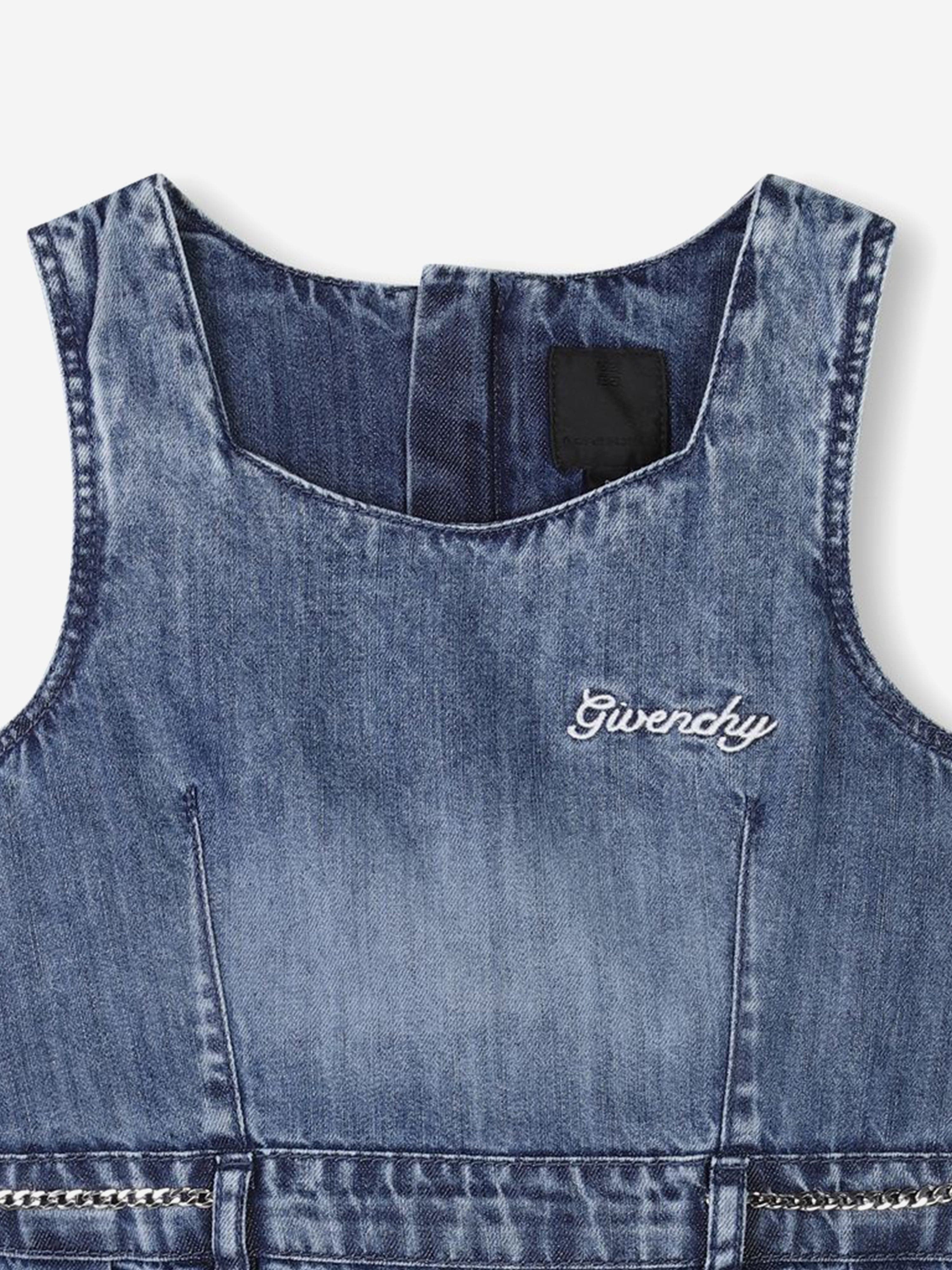 Girls Sleeveless Denim Dress in Blue Sale Cheap Pices
