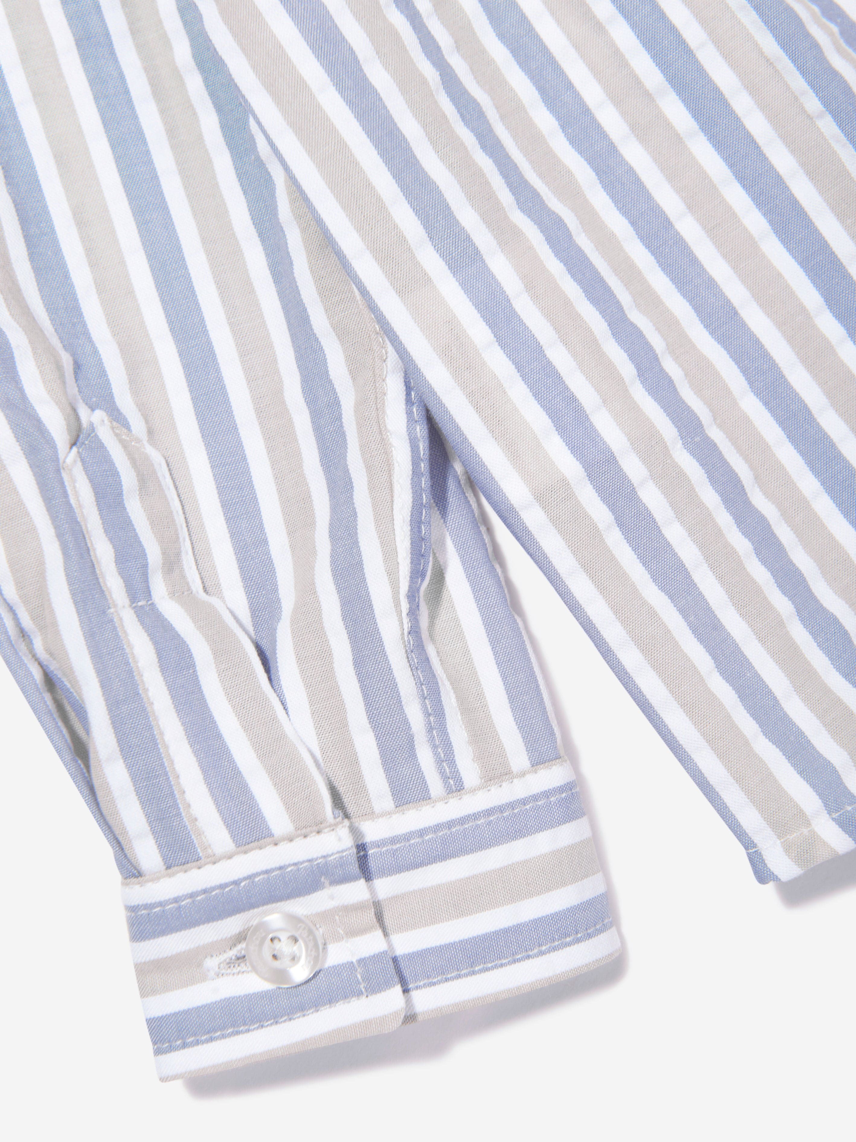 Patachou Boys Striped Hamptons Shirt in Blue Cheap Sale Brand New Unisex