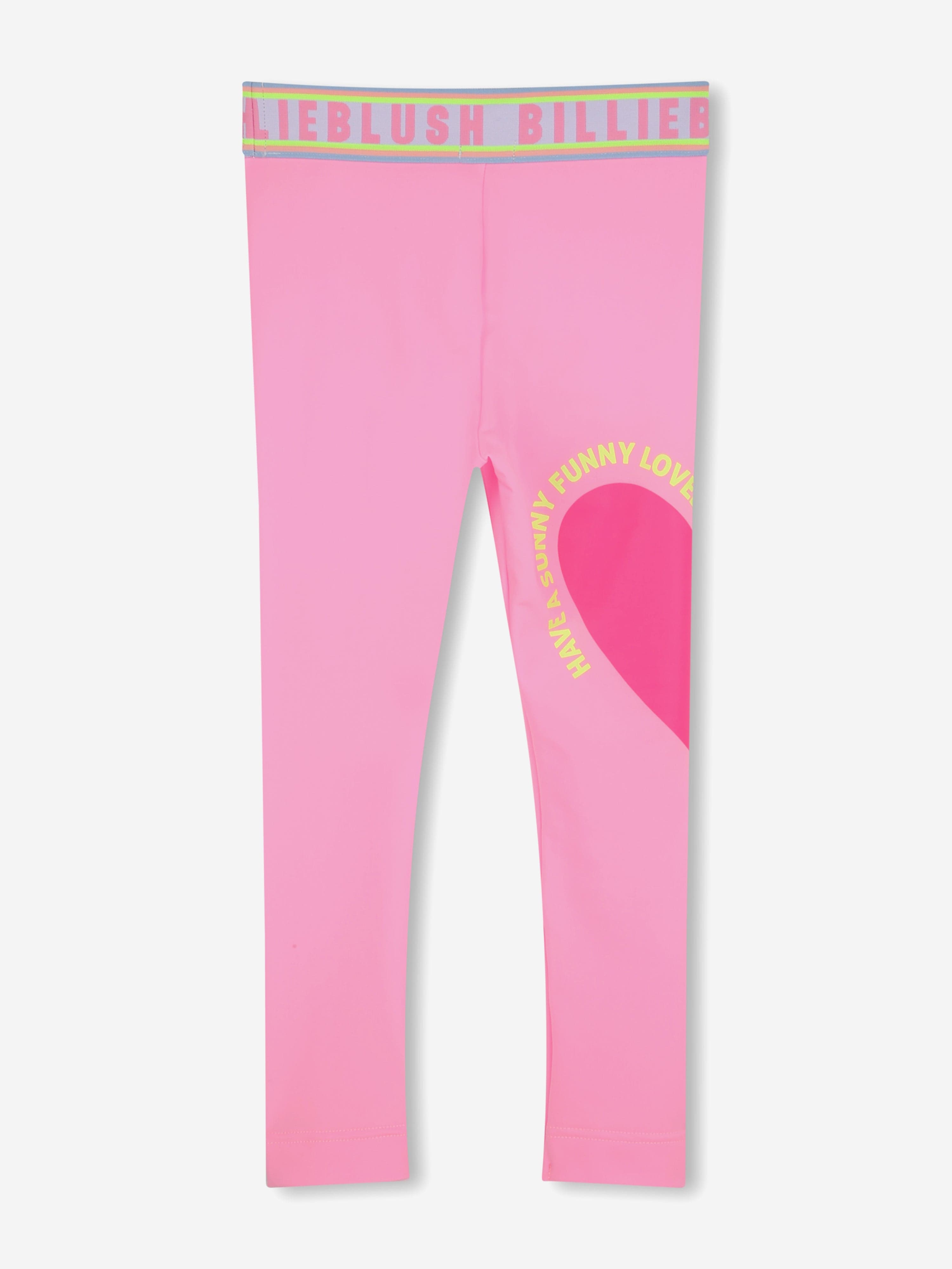Girls Heart Print Leggings in Pink Low Cost
