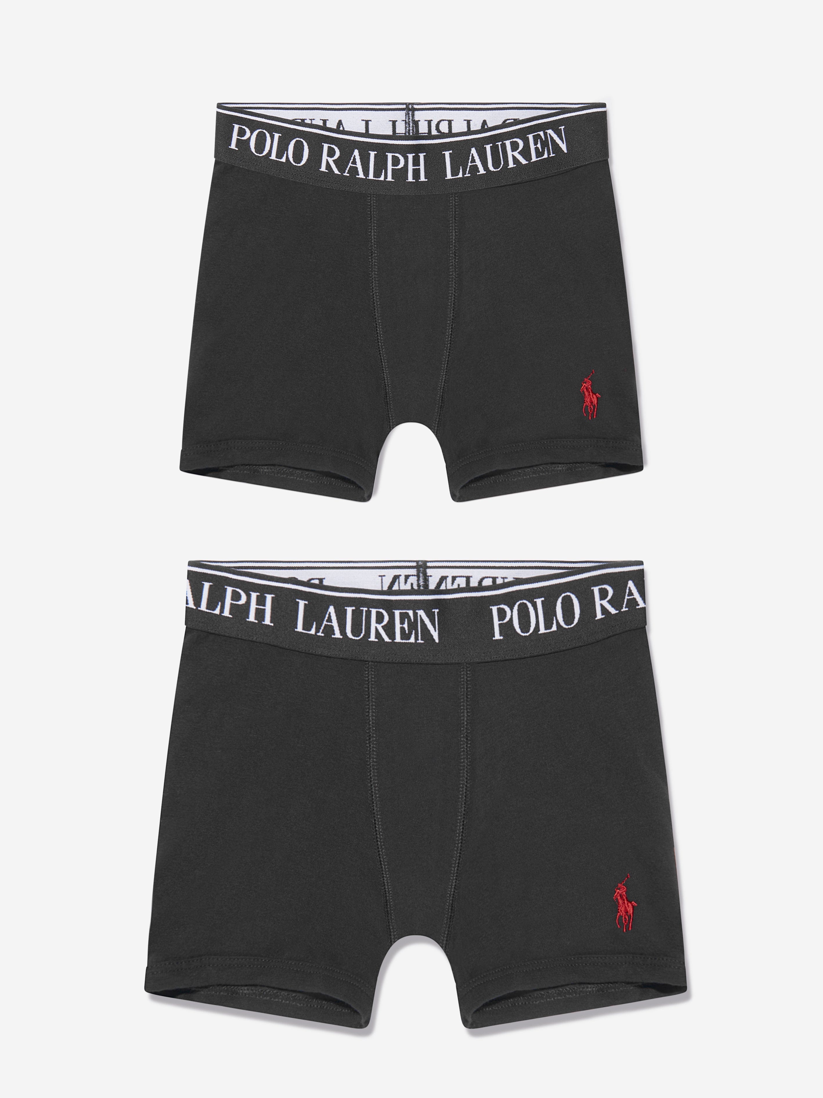 Ralph Lauren Boys 2 Pack Boxer Shorts Set in Black With Credit Card