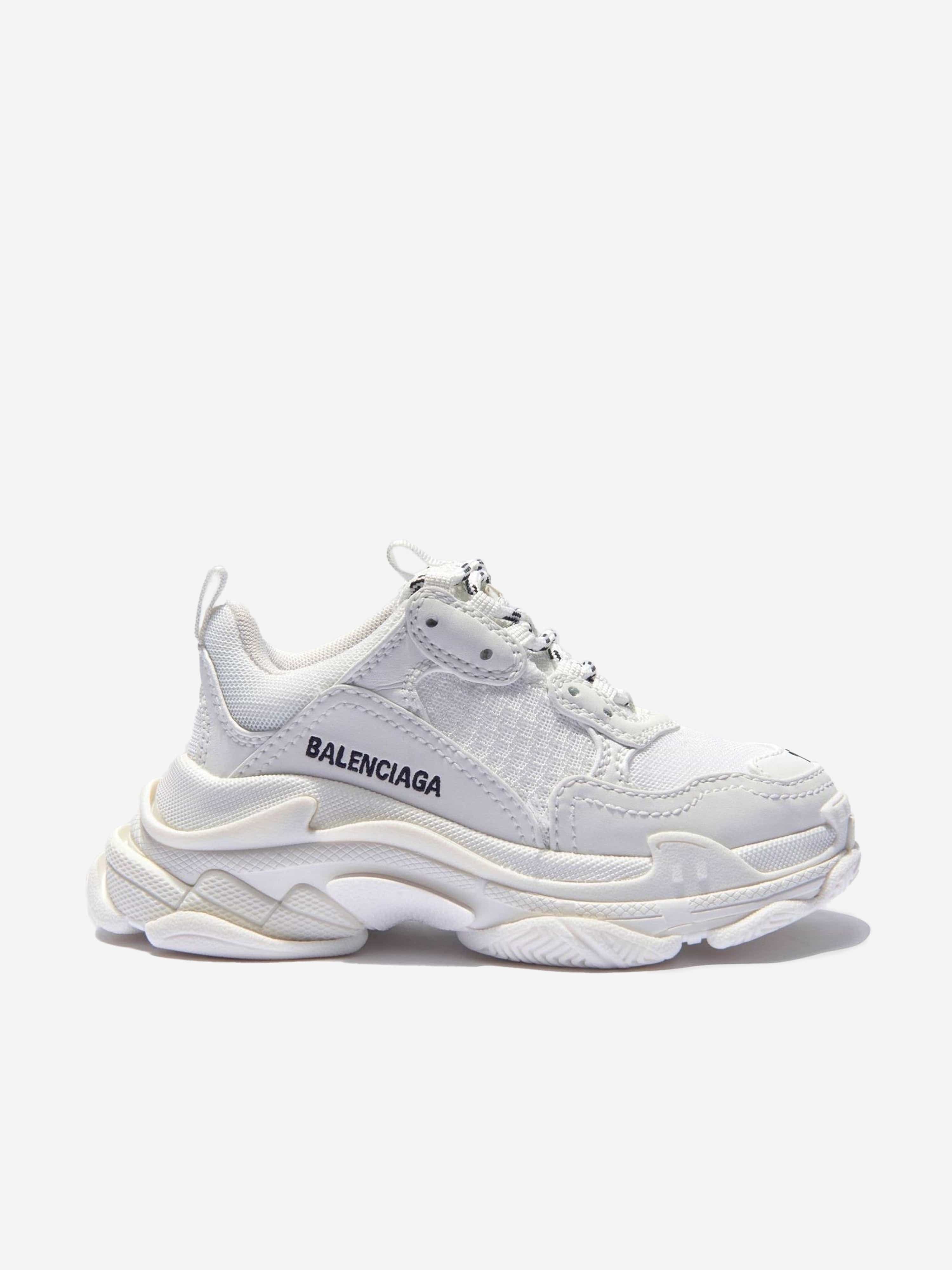 Balenciaga Kids Triple S Trainers in White Sale Best Pices