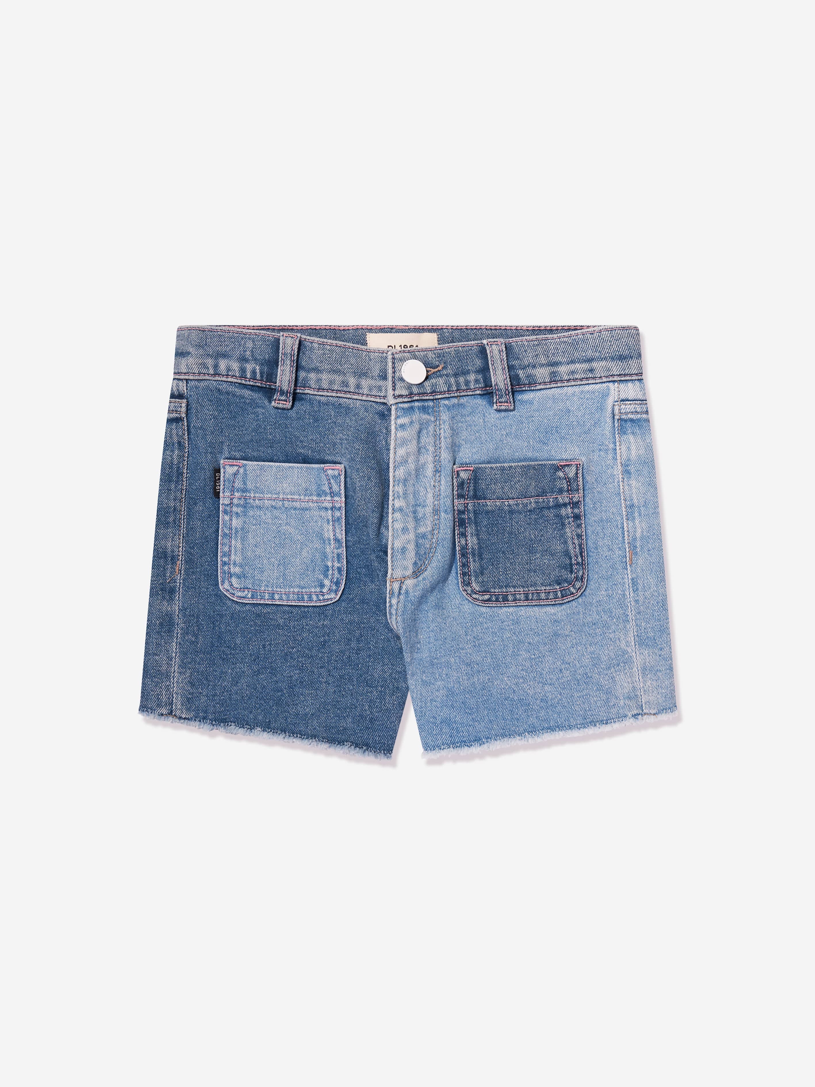 DL1961 Girls Lucy Blocked High Rise Shorts in Blue Cheap Sale Best Wholesale