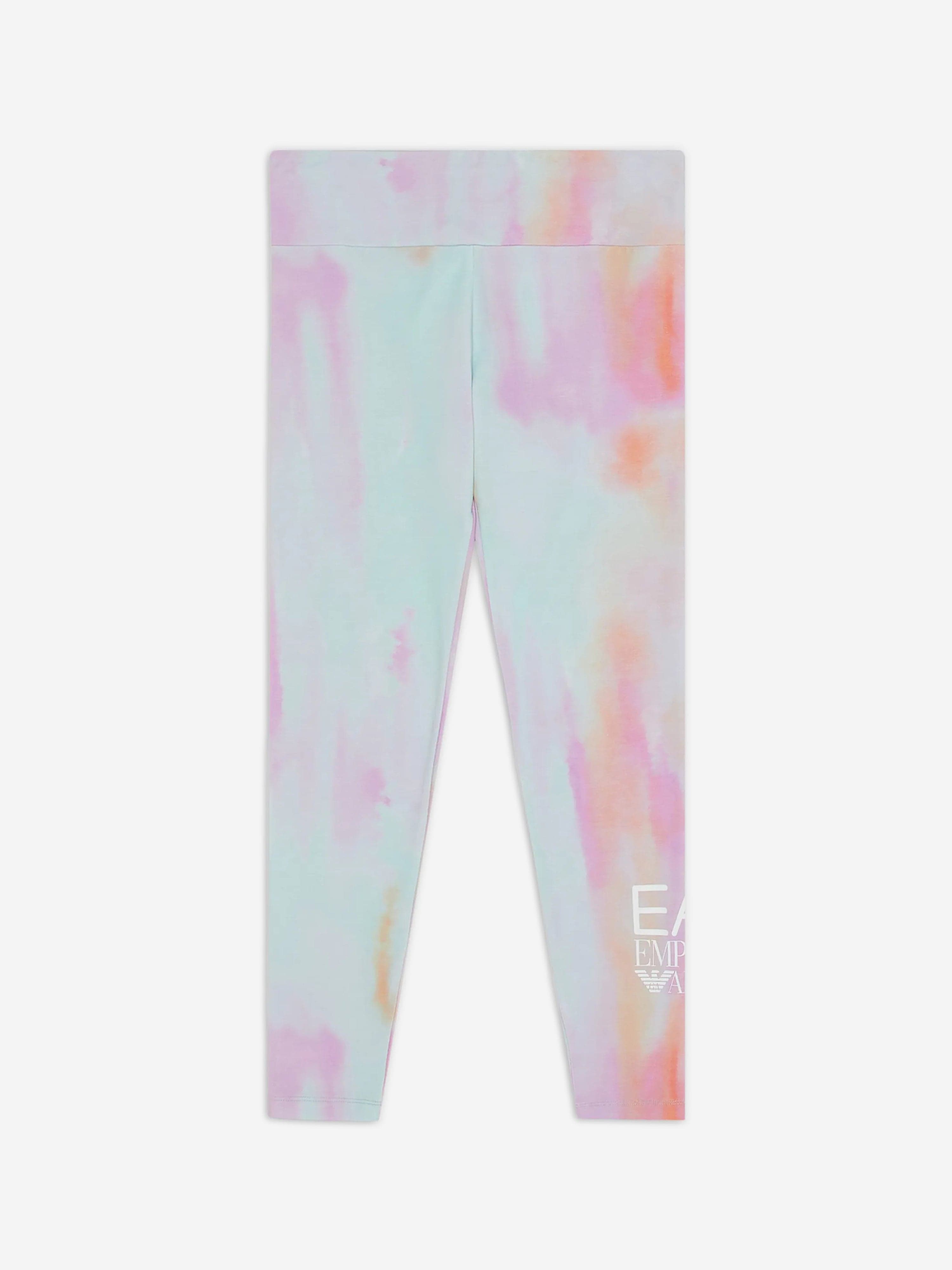 EA7 Emporio Armani Girls Tie Dye Leggings in Multicolour With Credit Card Cheap Online