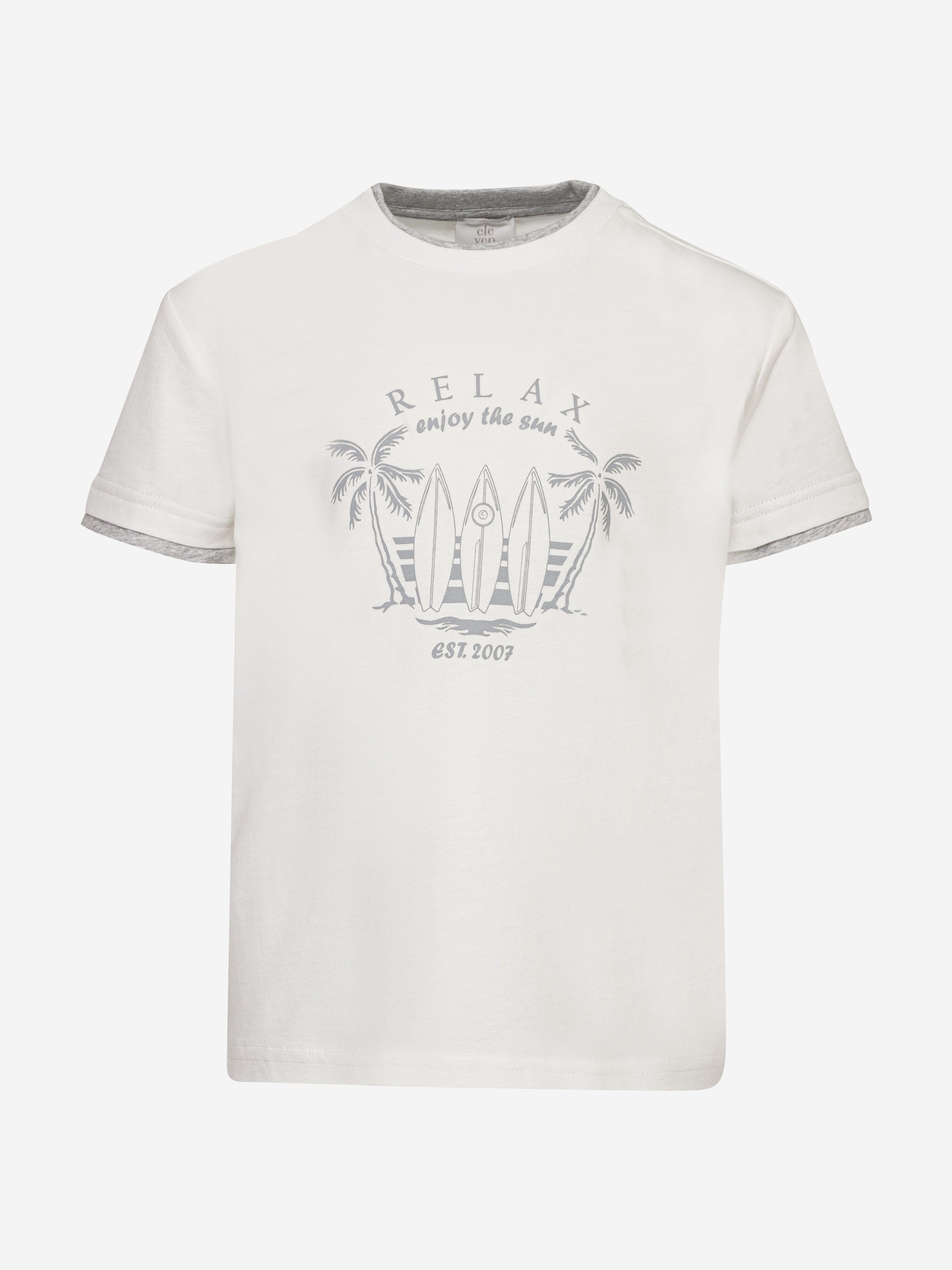 Eleventy Boys Surfboards T-Shirt in Ivory Tumblr Cheap Online