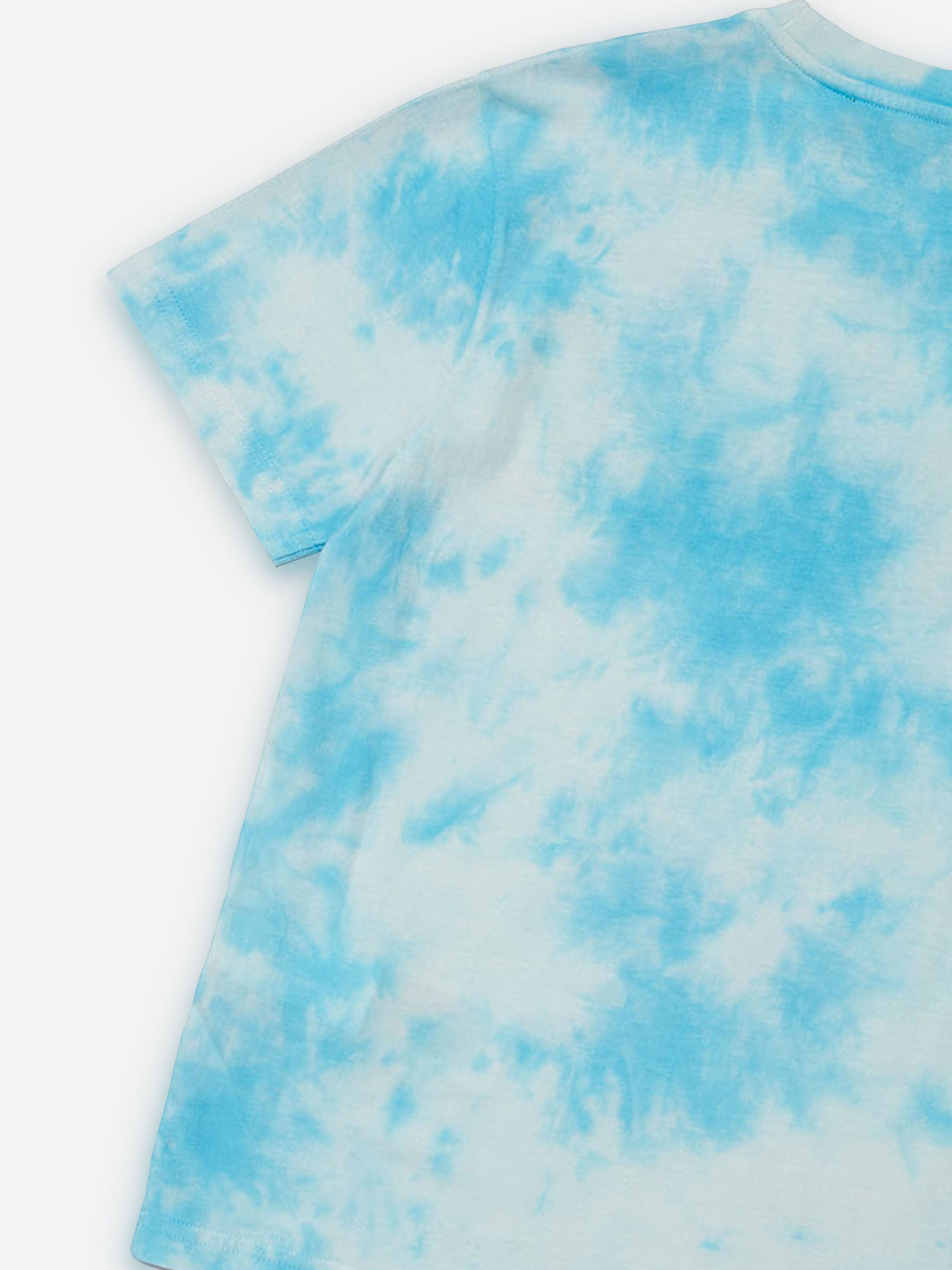 Dsquared2 Kids Tie-Dye Logo T-Shirt in Blue Very Cheap Sale Online