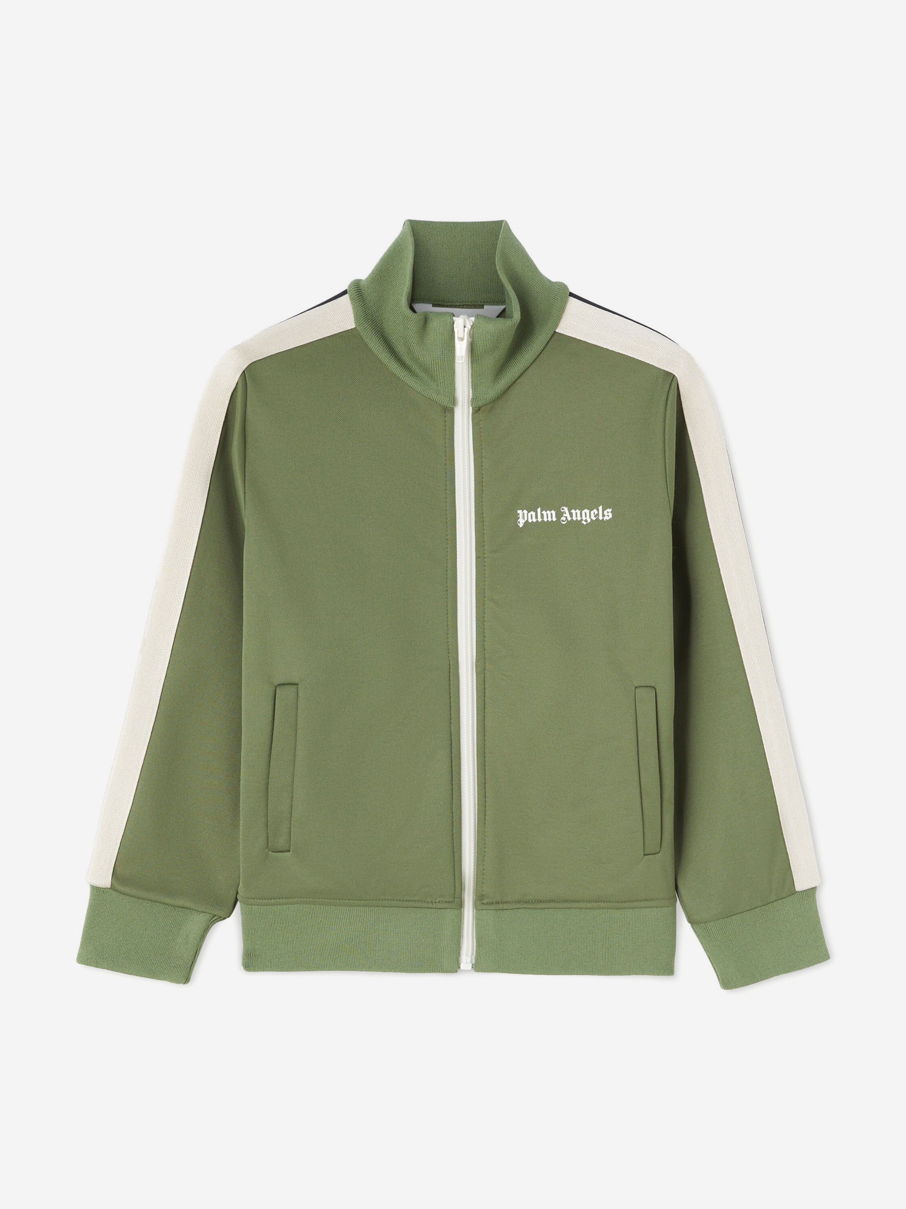 Palm Angels Boys Track Jacket in Green Top Quality Cheap Pice