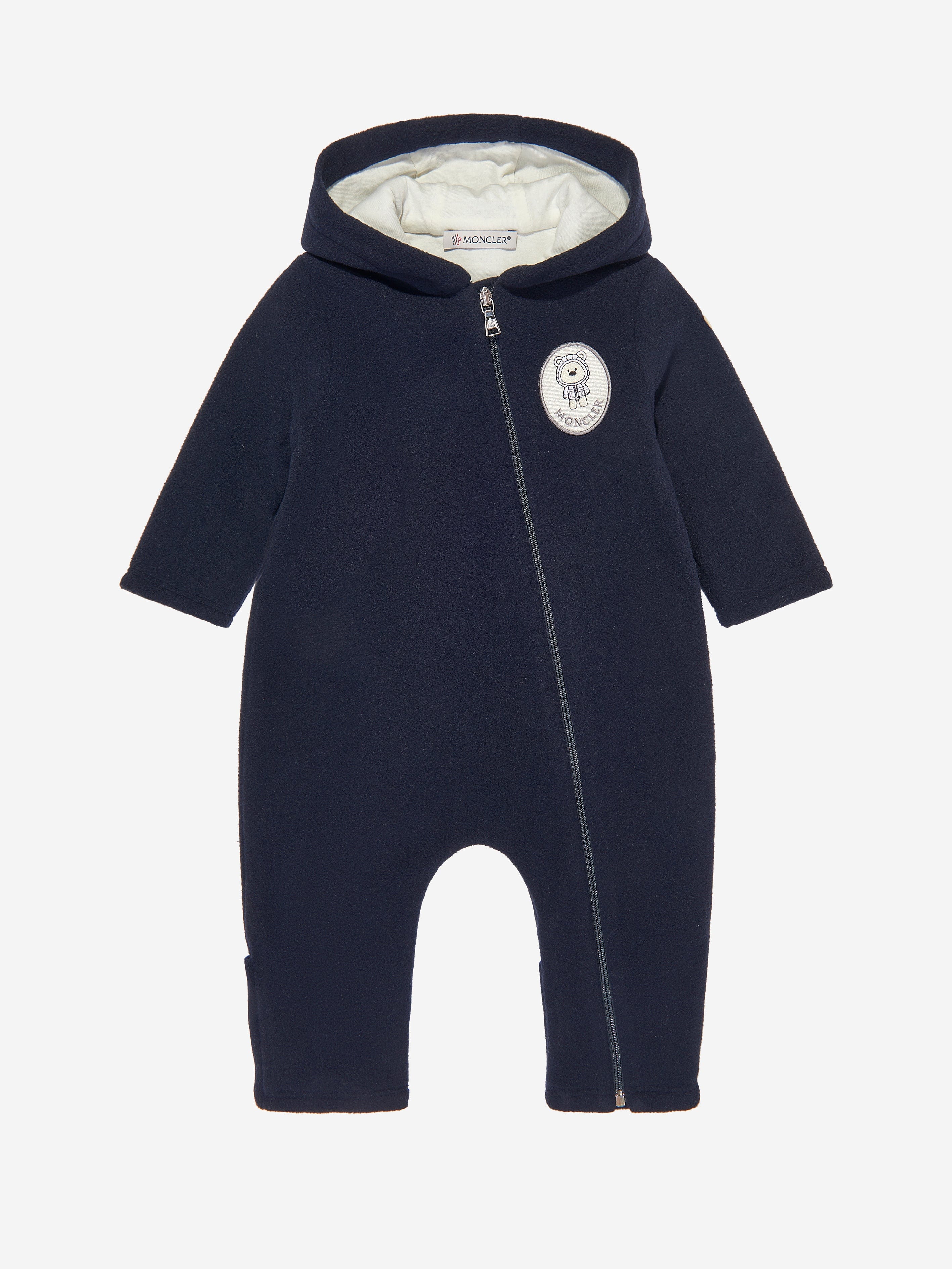 Moncler Enfant Baby Logo Pramsuit in Navy Cheap New Arrival