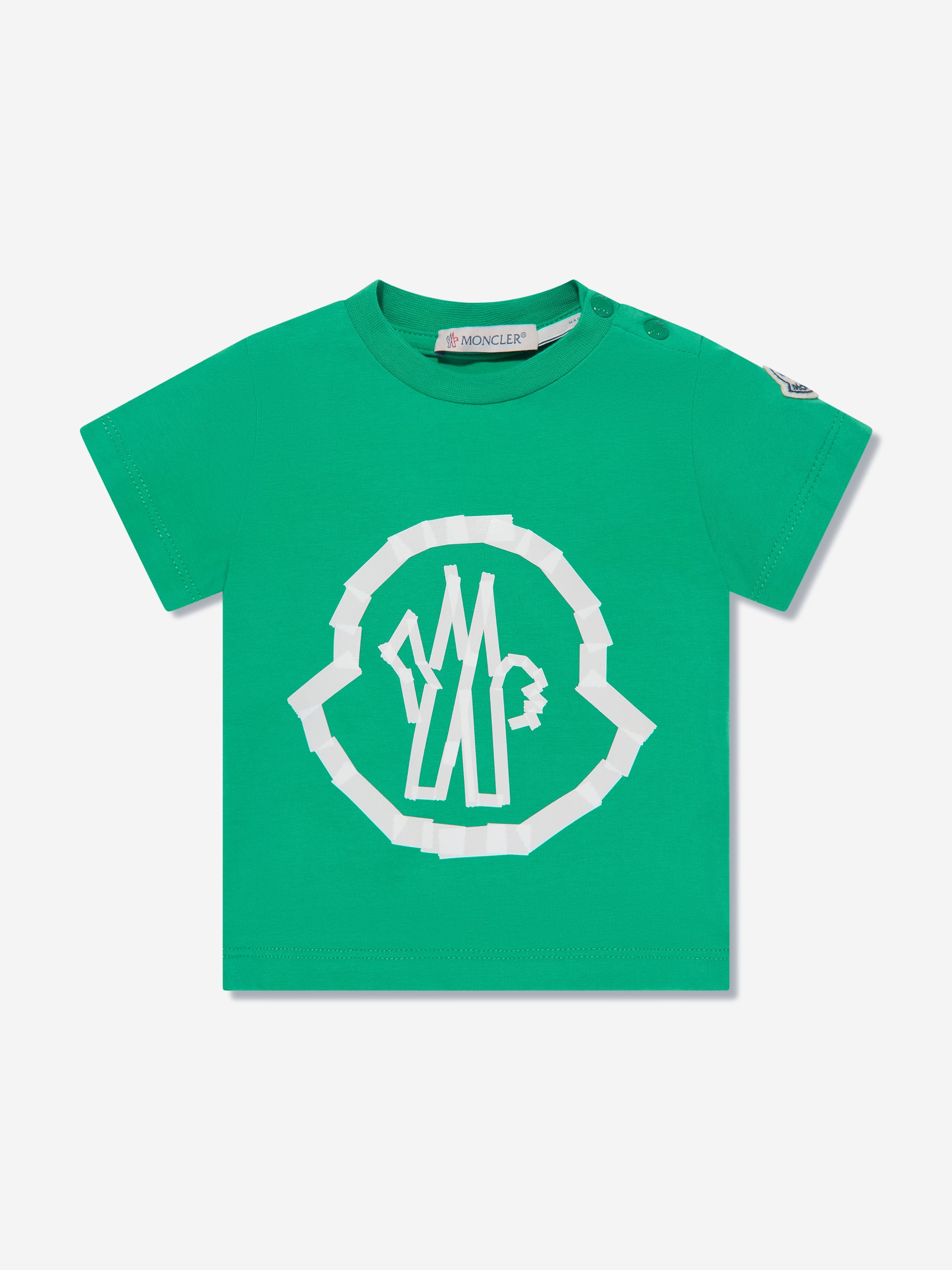 Moncler Enfant Baby Boys Logo T-Shirt in Green Discount Brand New Unisex