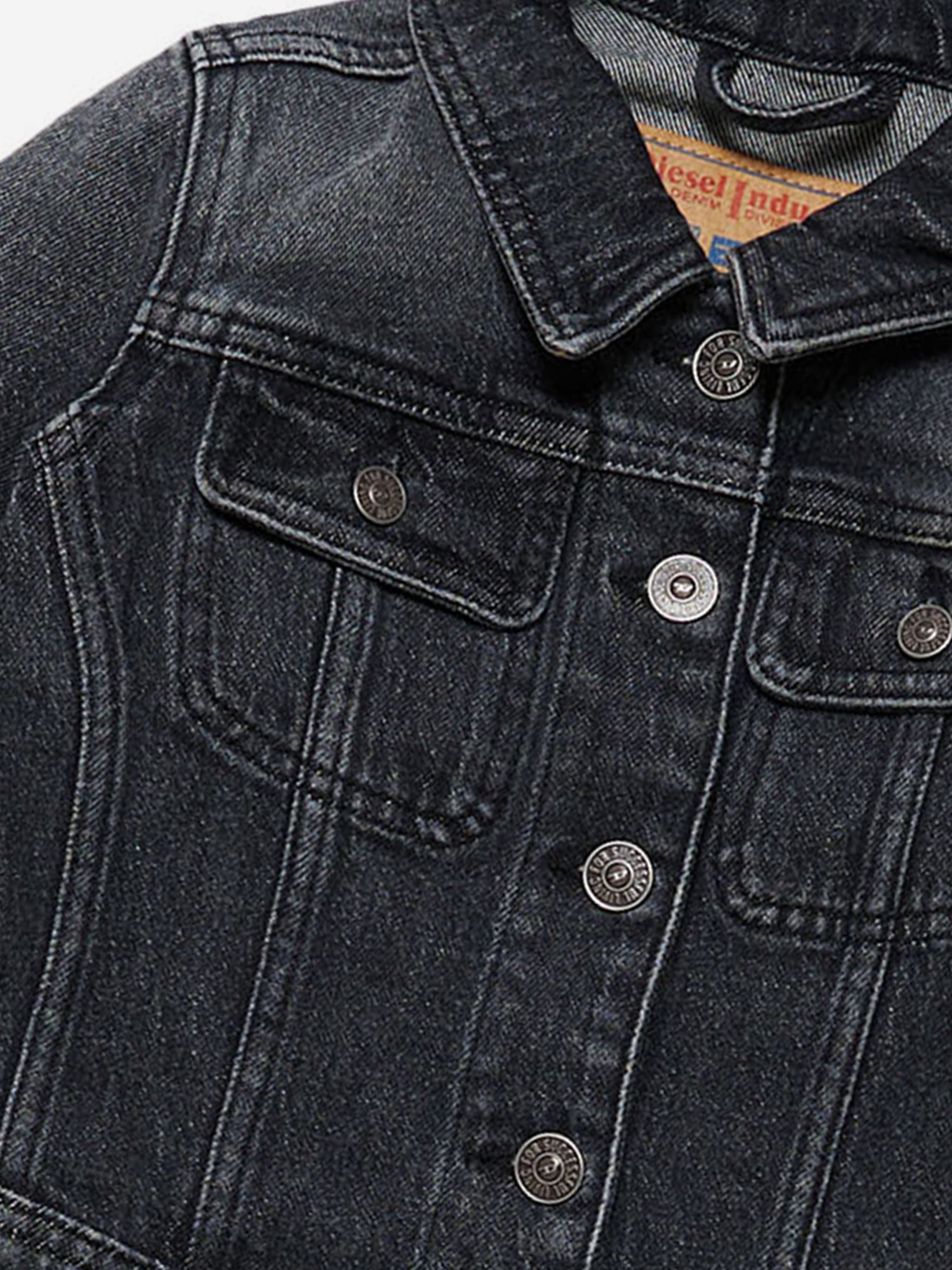 Diesel Girls Denim Jacket in Black With Paypal Cheap Pice