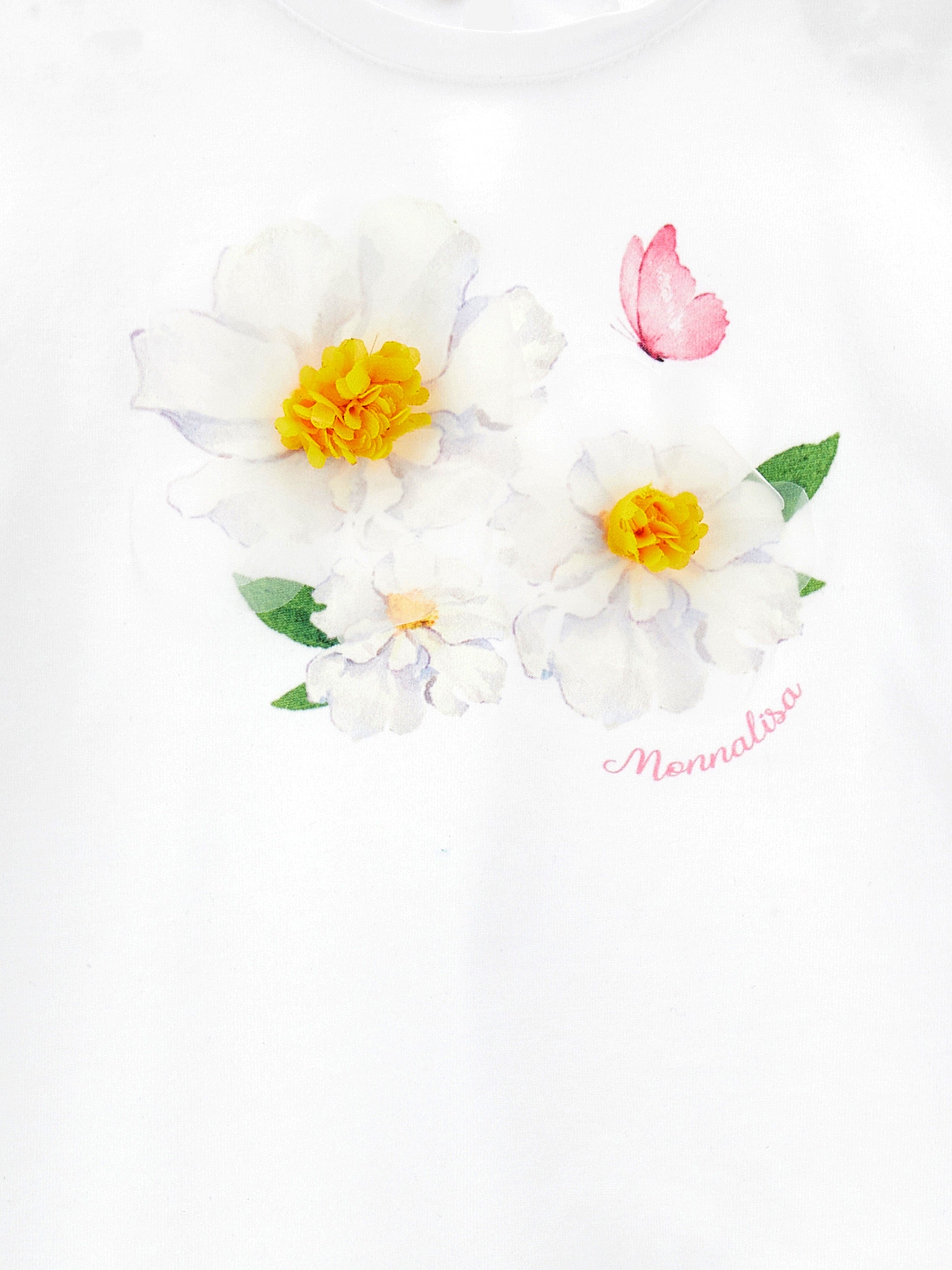 Monnalisa Baby Girls Flower T-Shirt in White Buy Cheap Buy