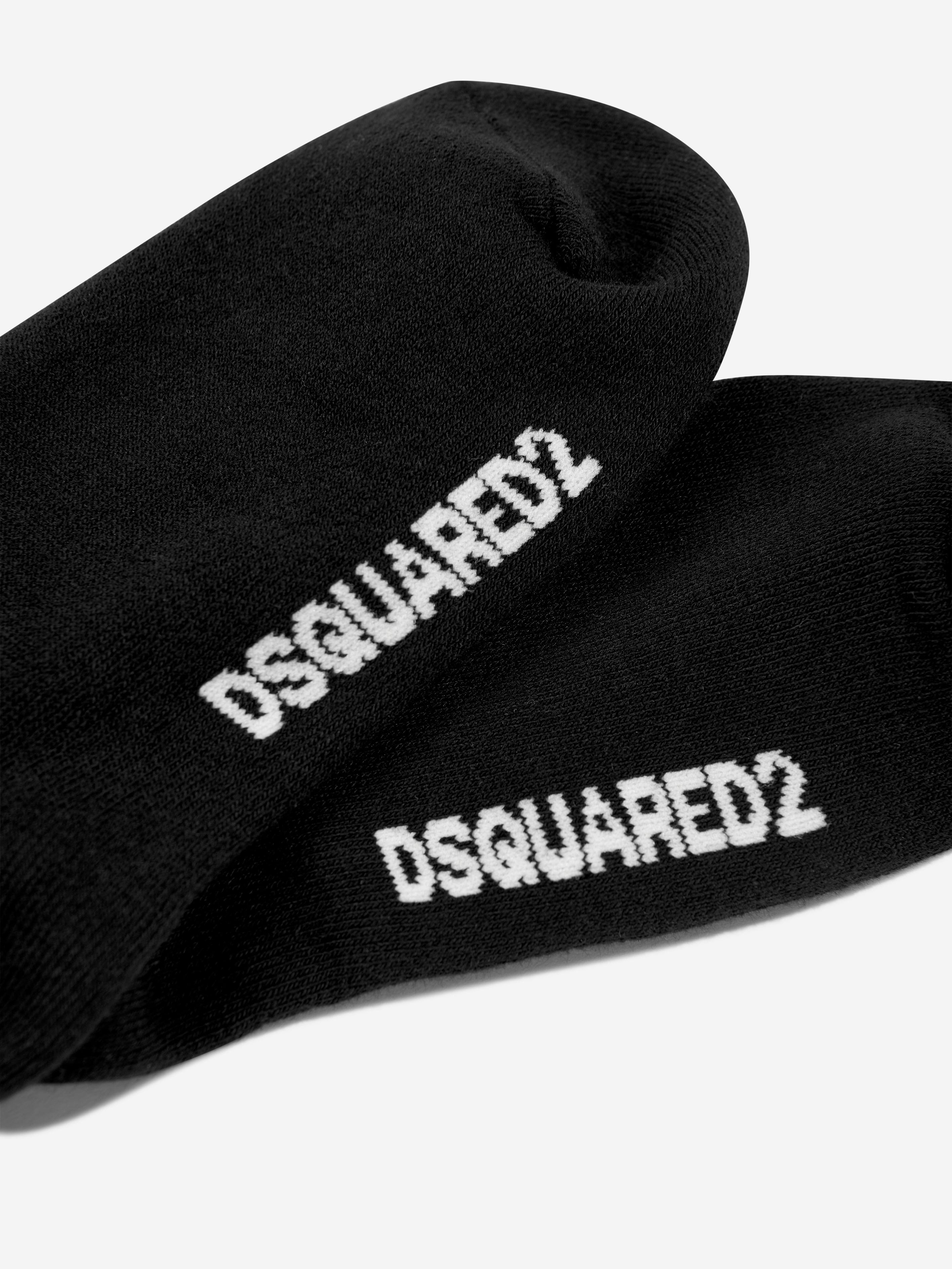 Dsquared2 Kids Icon Logo Socks in Black Sale Sast