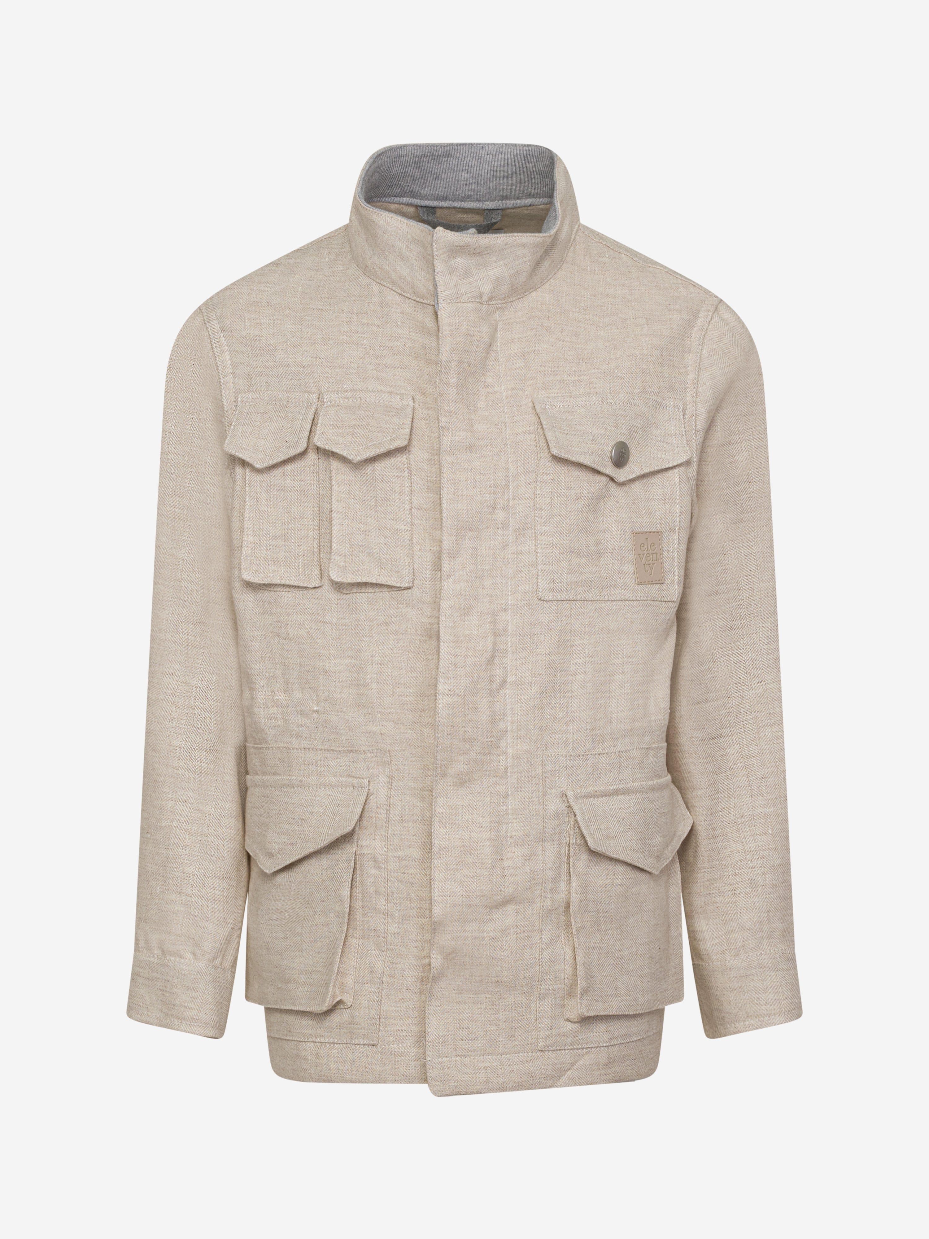 Eleventy Boys Linen Safari Jacket in Beige Clearance Good Selling