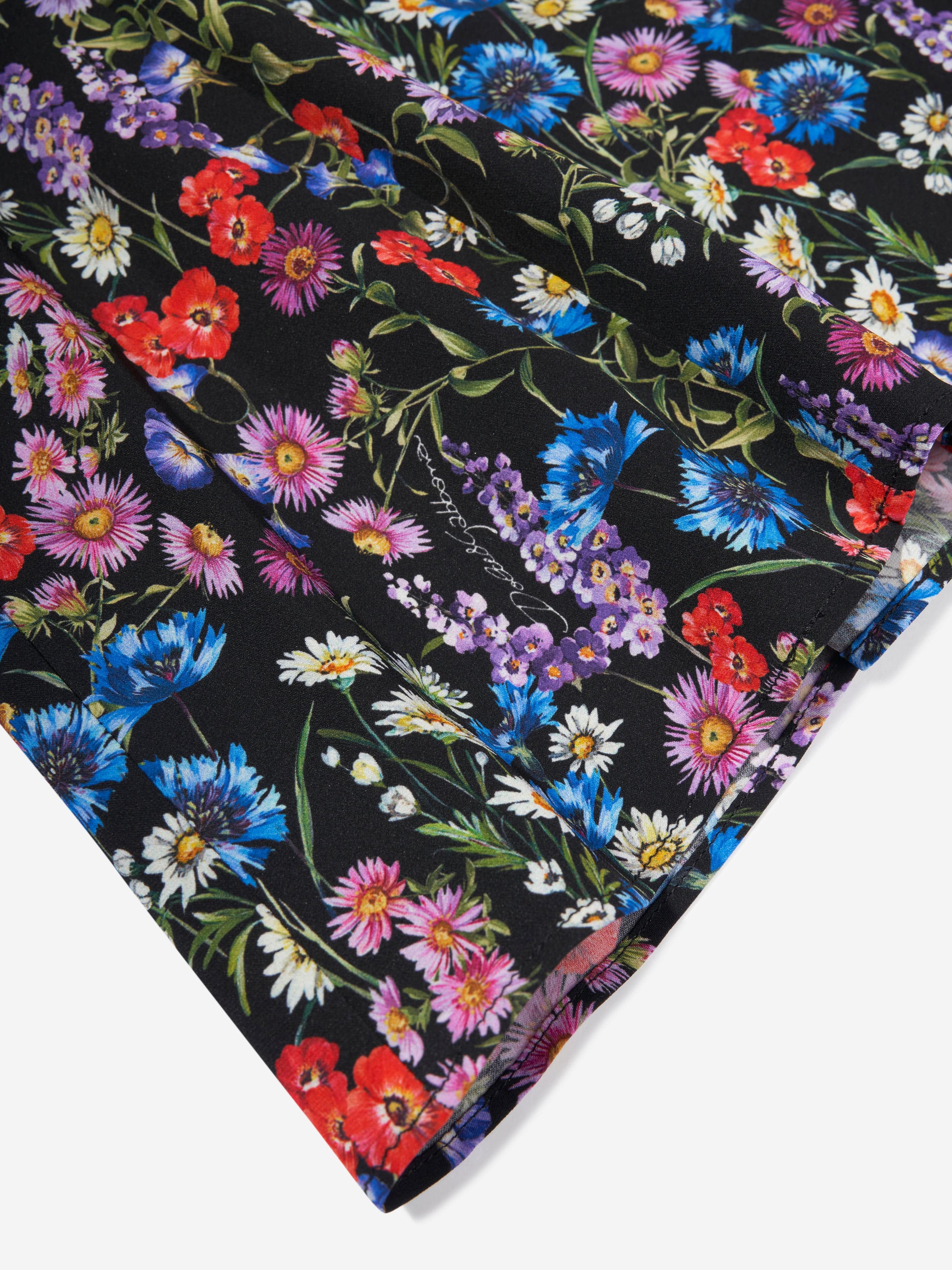 Dolce & Gabbana Girls Silk Wildflowers Dress in Black Cheap Sale Best Store To Get