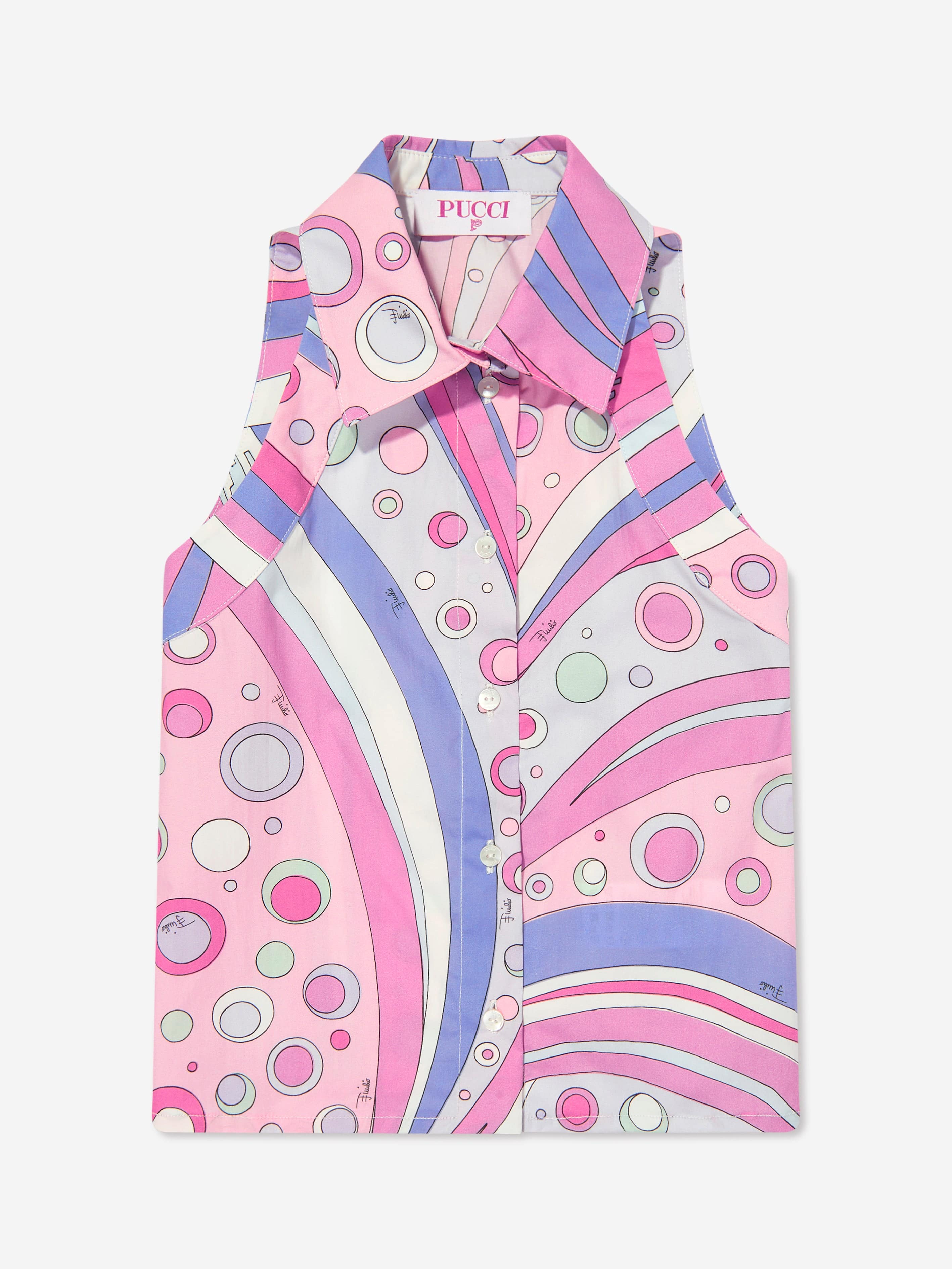 Girls Fontane Print Sleeveless Blouse in Pink Free Shipping Clearance