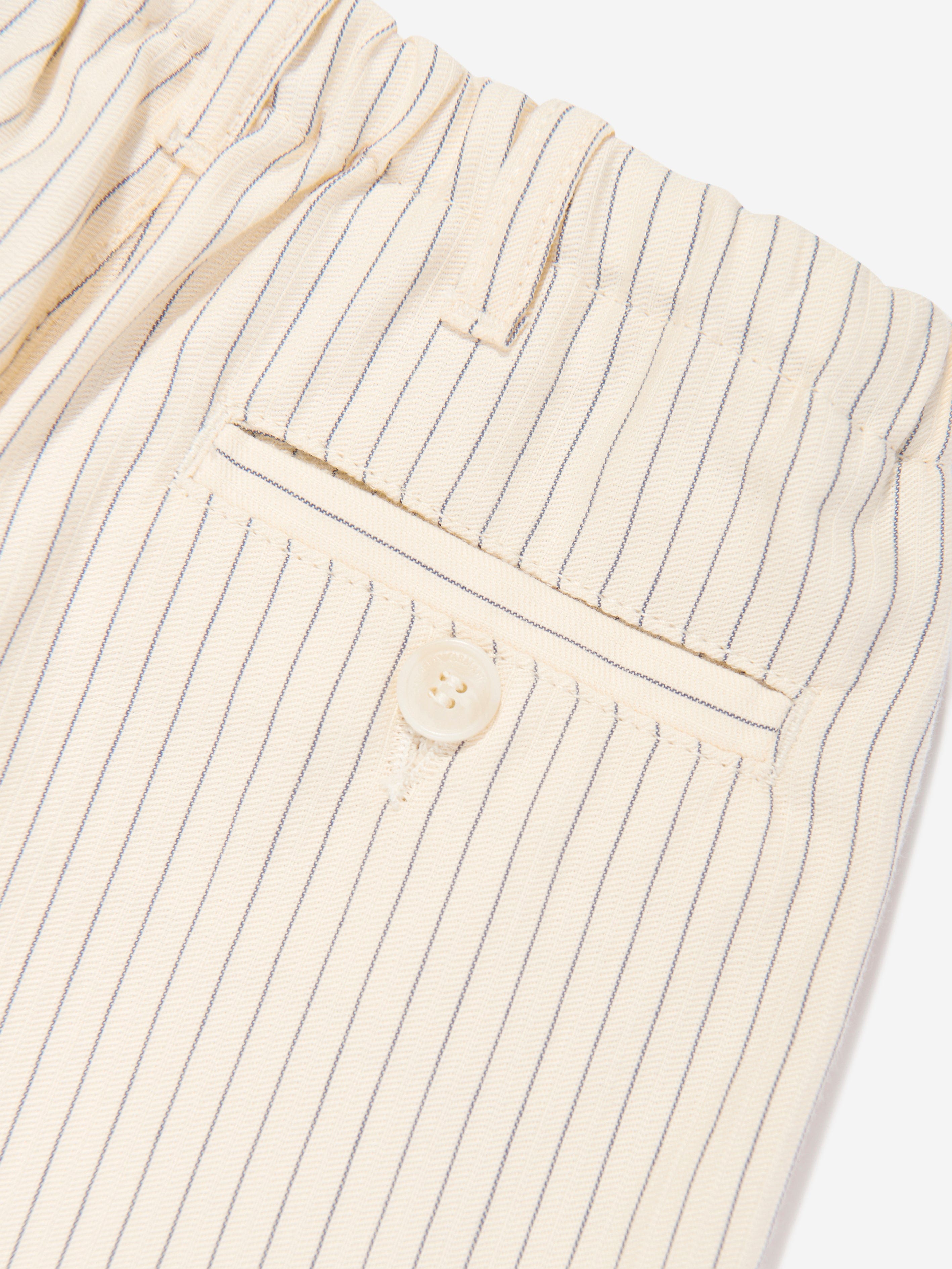 Emporio Armani Boys Striped Linen Shorts in Ivory Collections Cheap Online