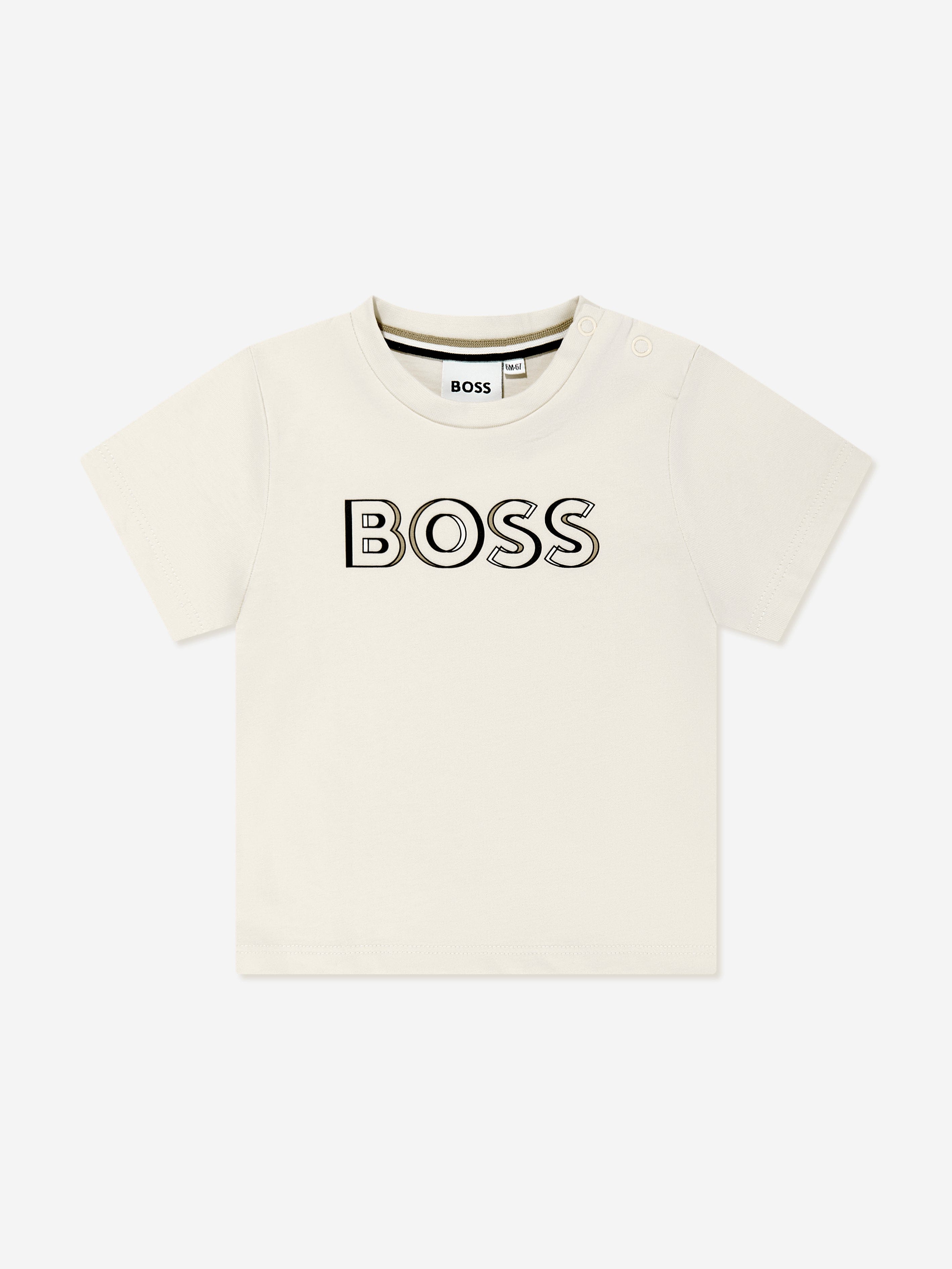 BOSS Baby Boys Logo Print T-Shirt in Beige Outlet Ebay