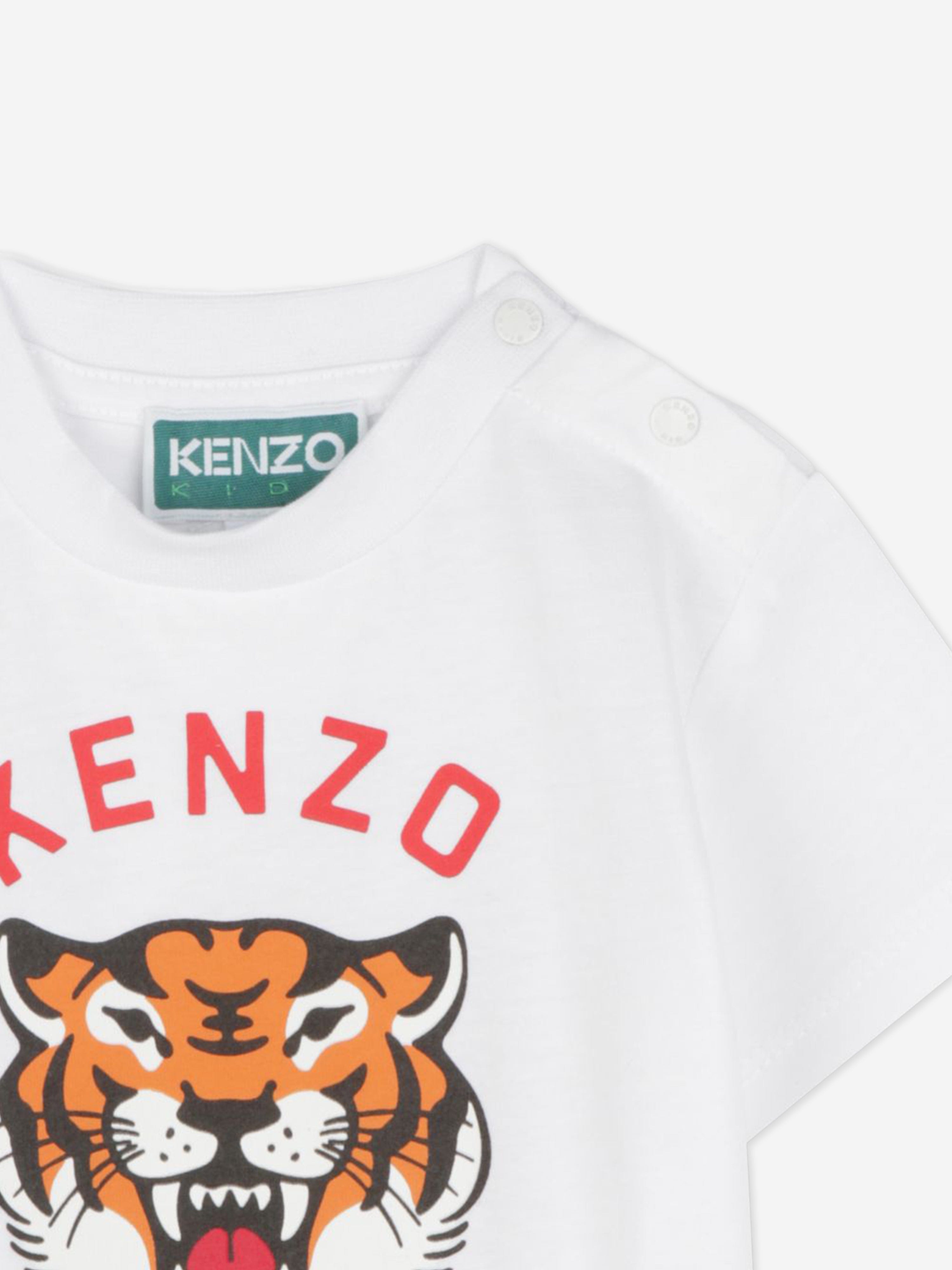 Baby Tiger Logo T-Shirt in White Discount Best