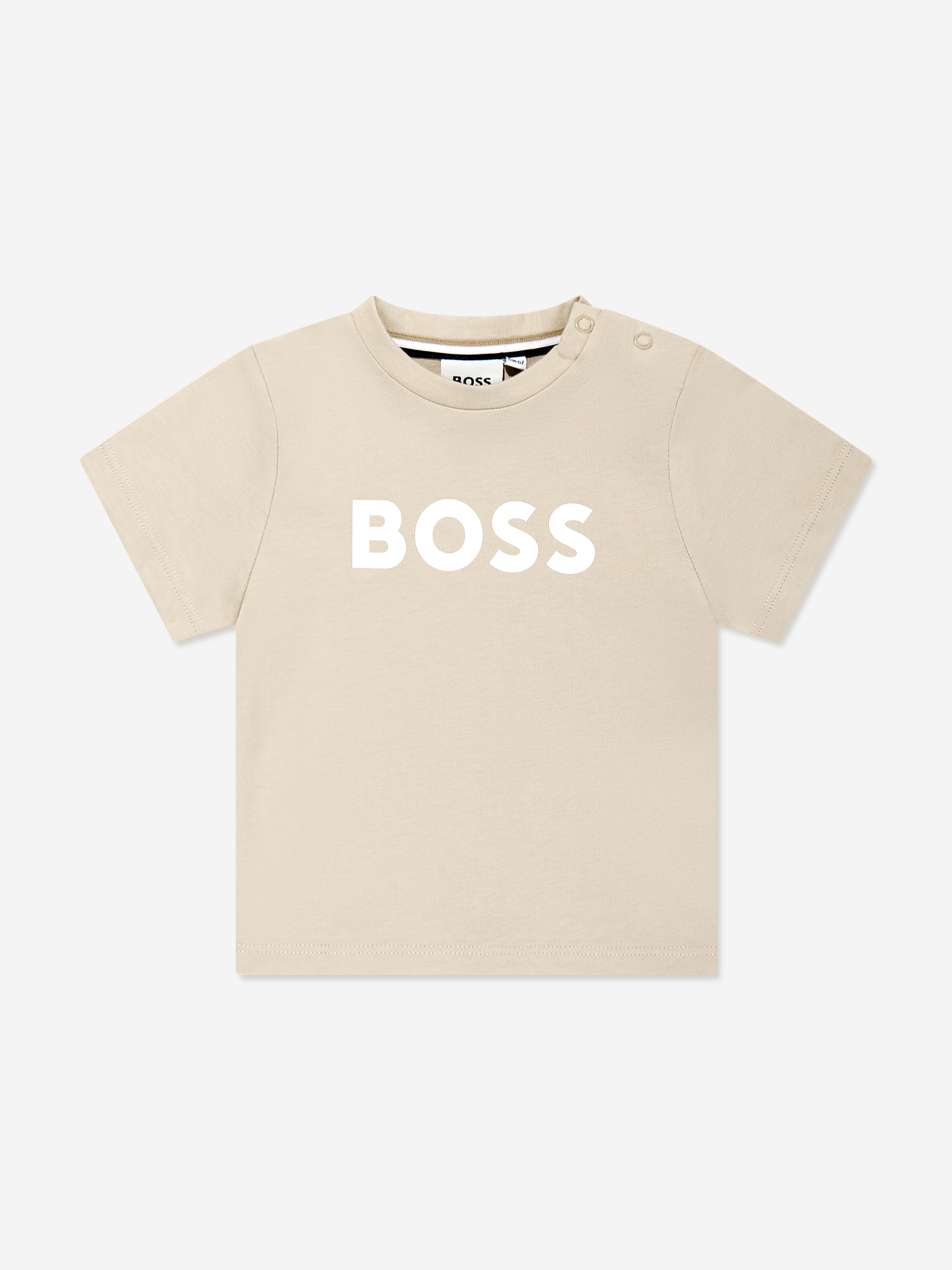 BOSS Baby Boys Logo T-Shirt in Beige Best Seller