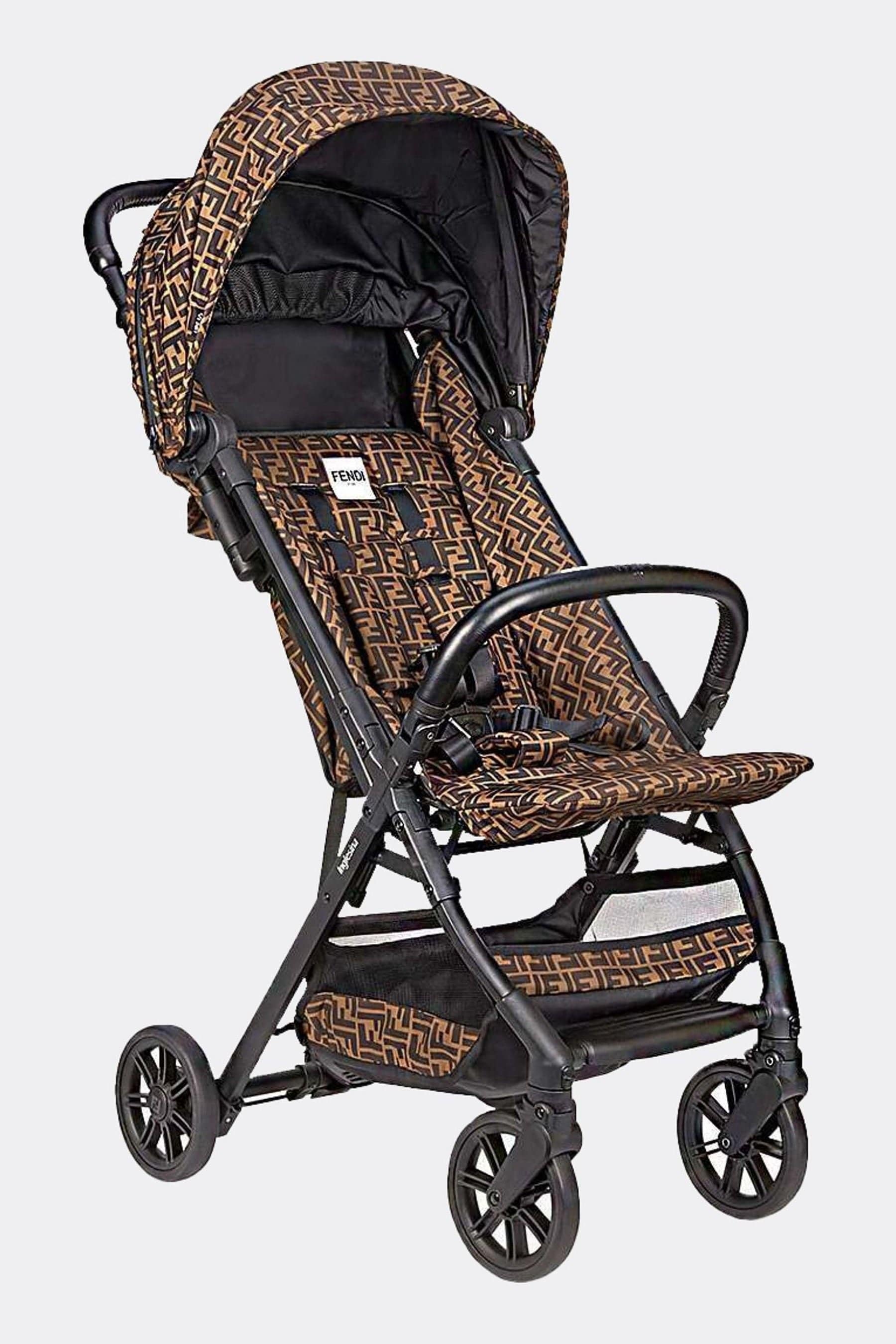 Fendi Baby Zucca Logo Baby Stroller in Brown Discount Big Sale